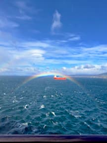 Rainbow view on a cruise.