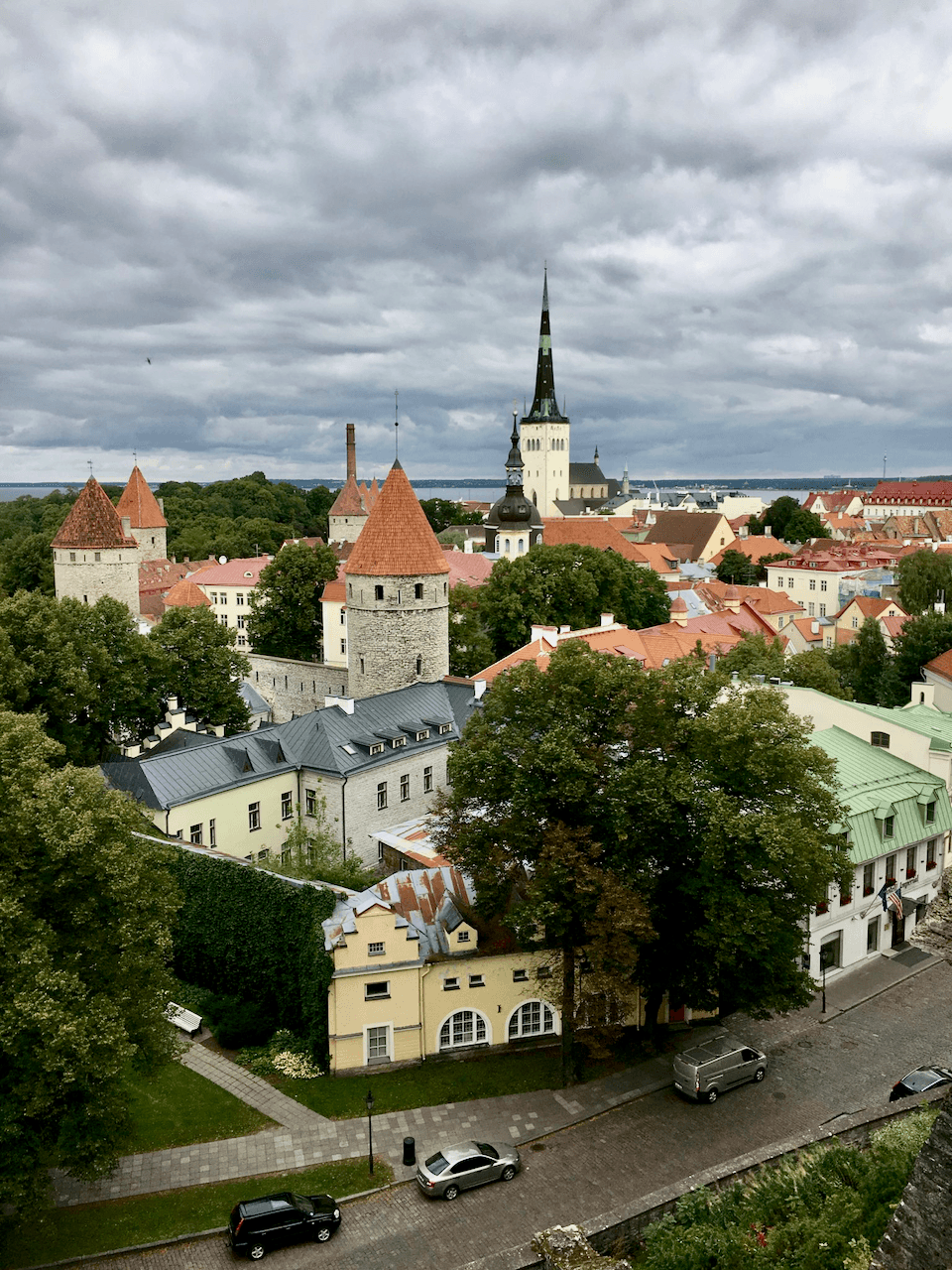 Traditional buildings in a town.