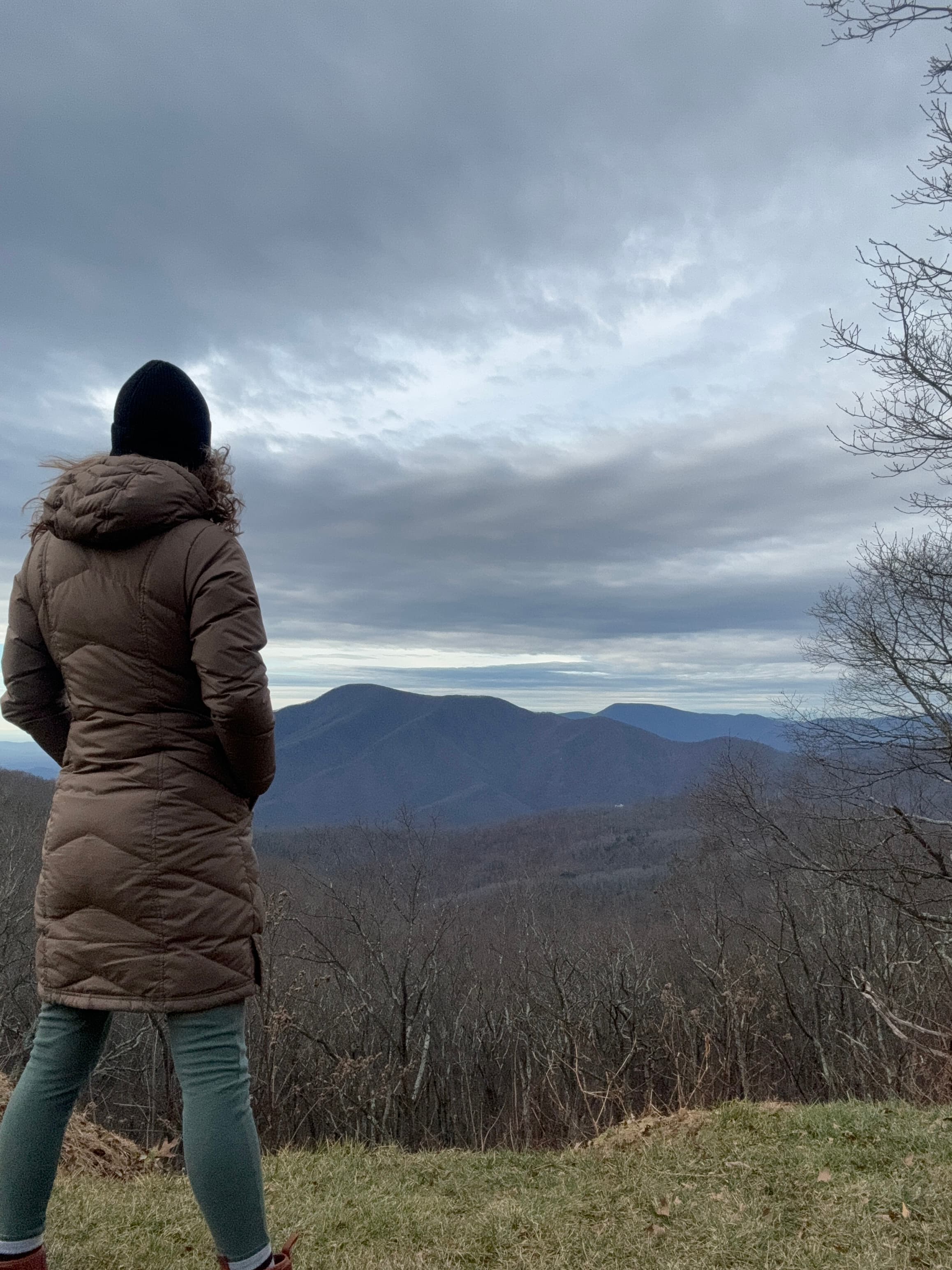 Looking over at mountains.