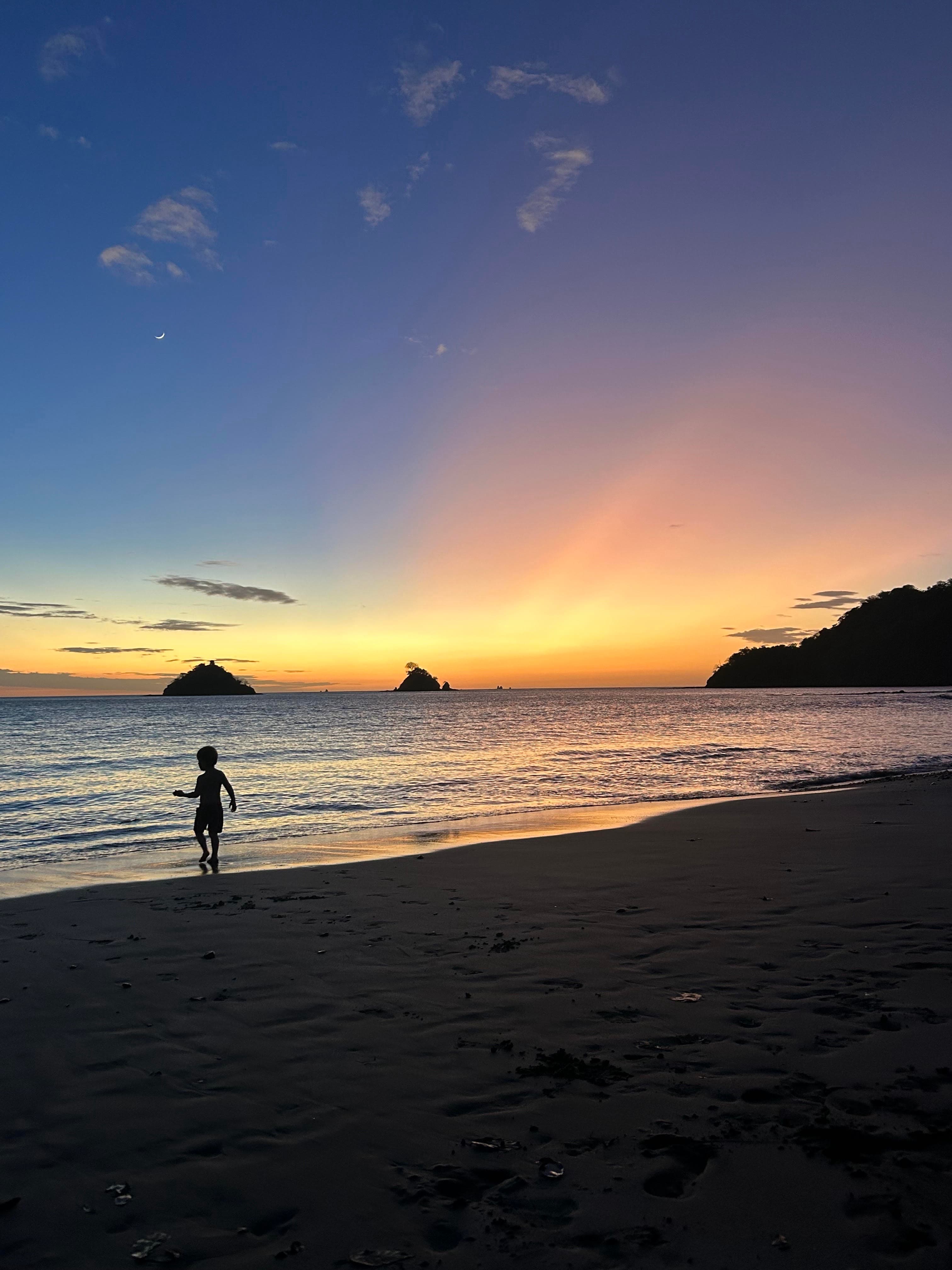 View of the beach during sunset.