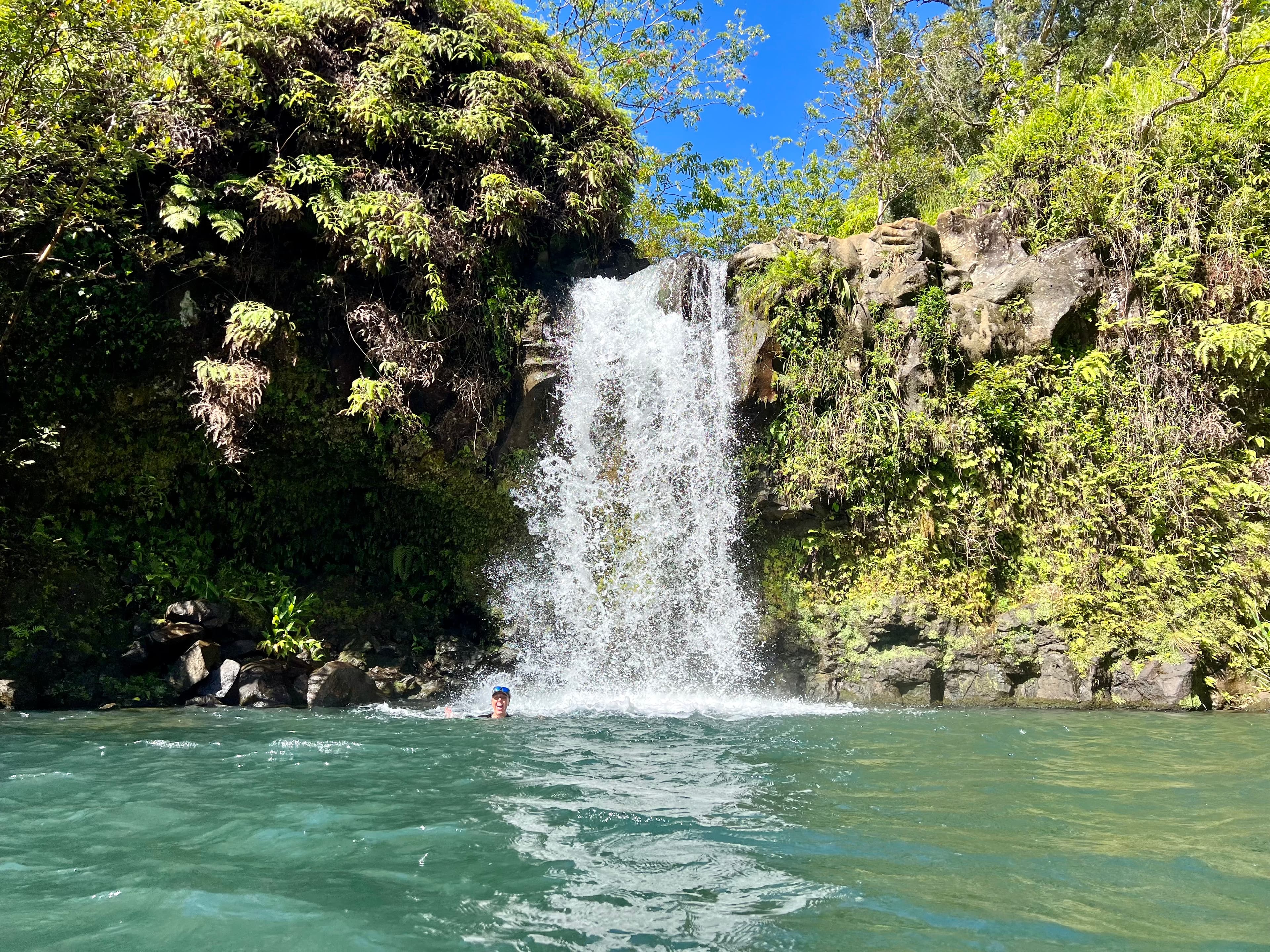 Waterfall during the day.