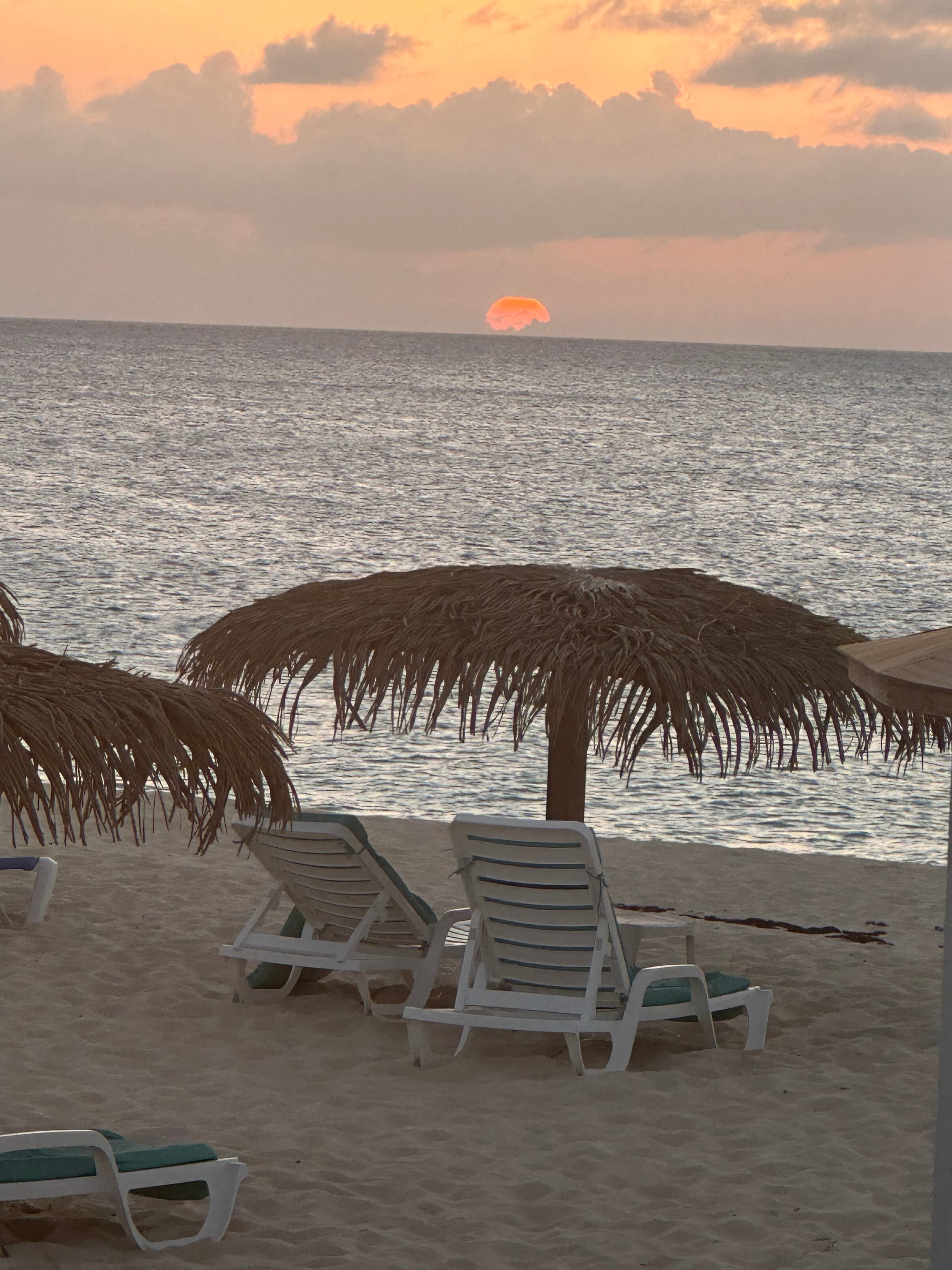 View of the beach during sunset.