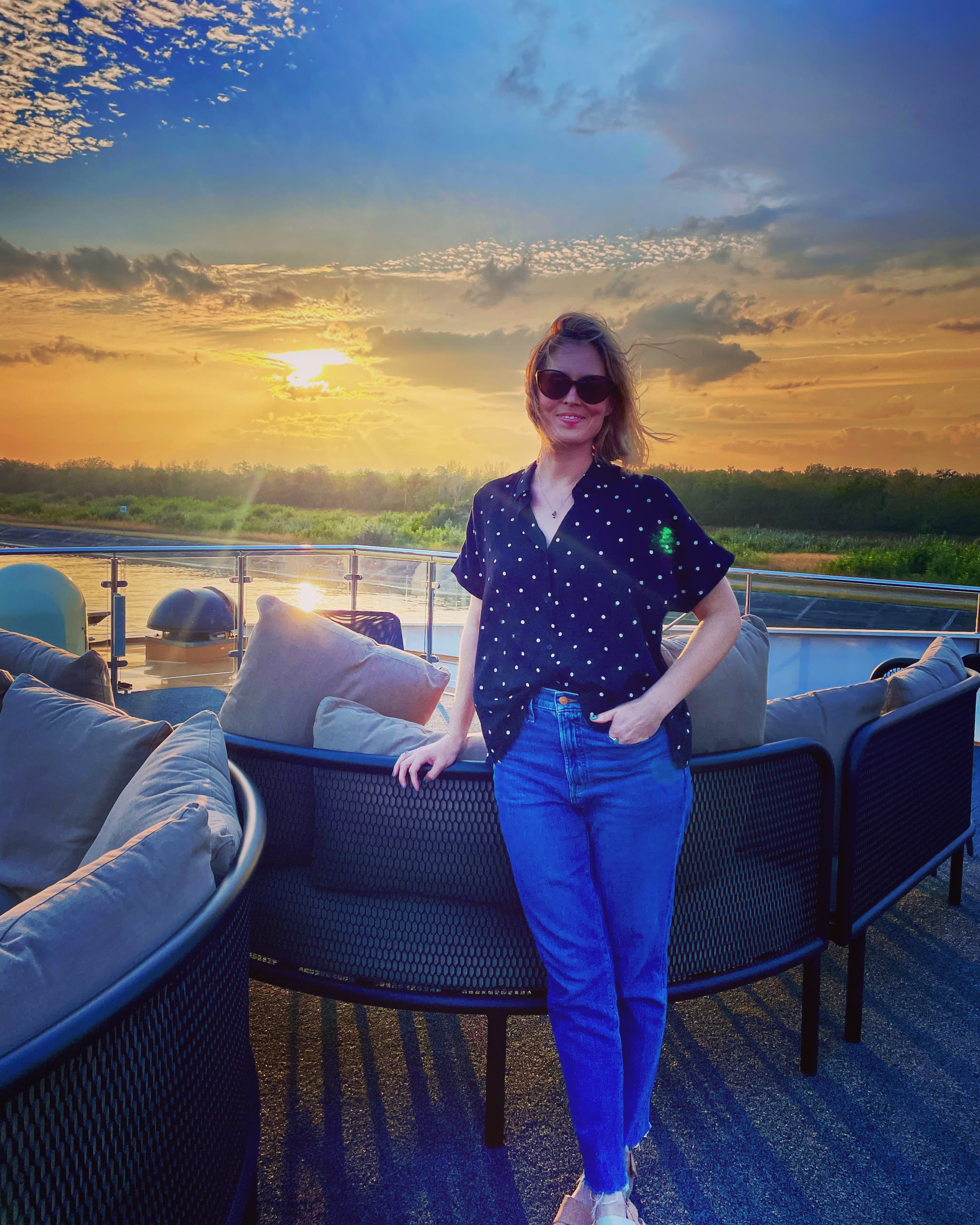 Sunset over the water.