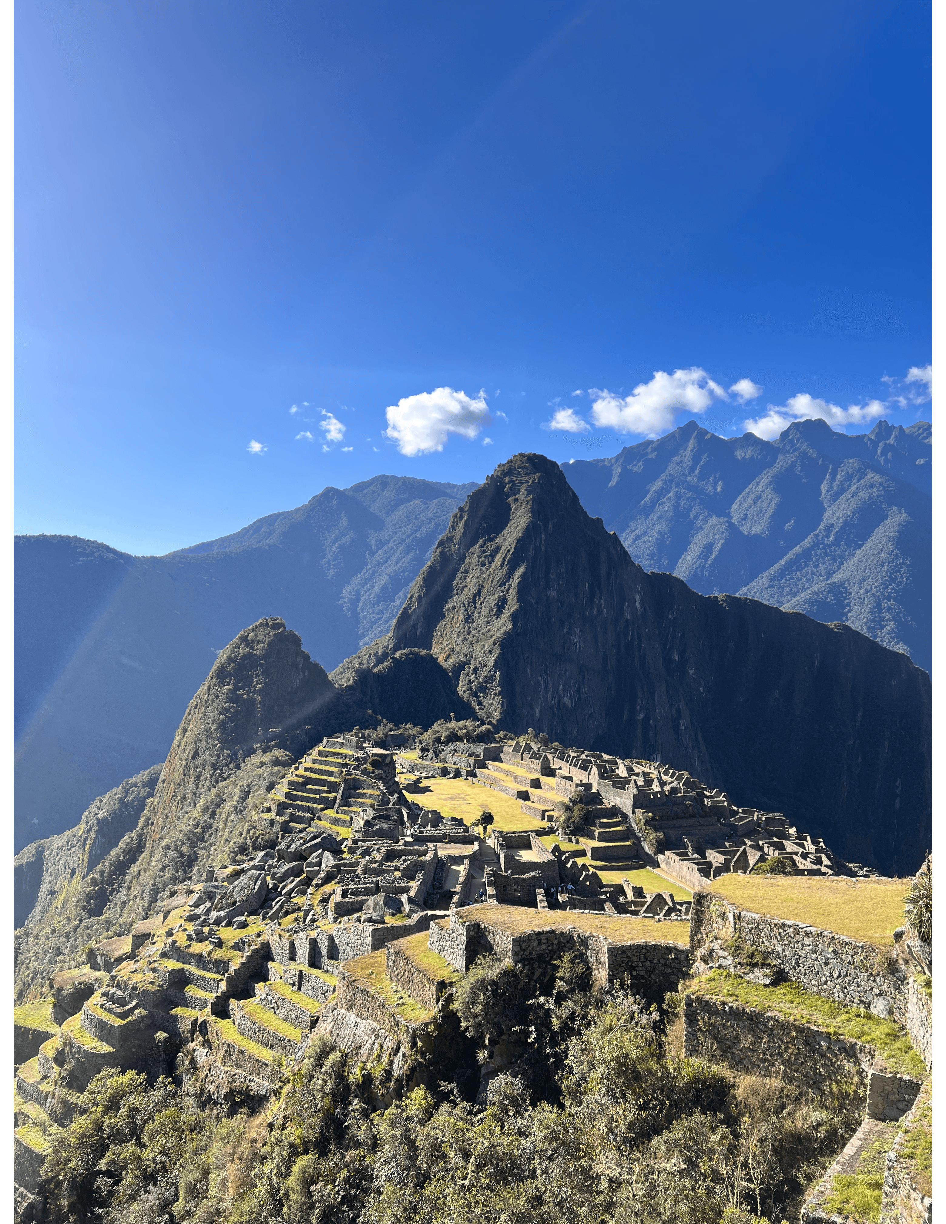 A mountain range on a sunny day.