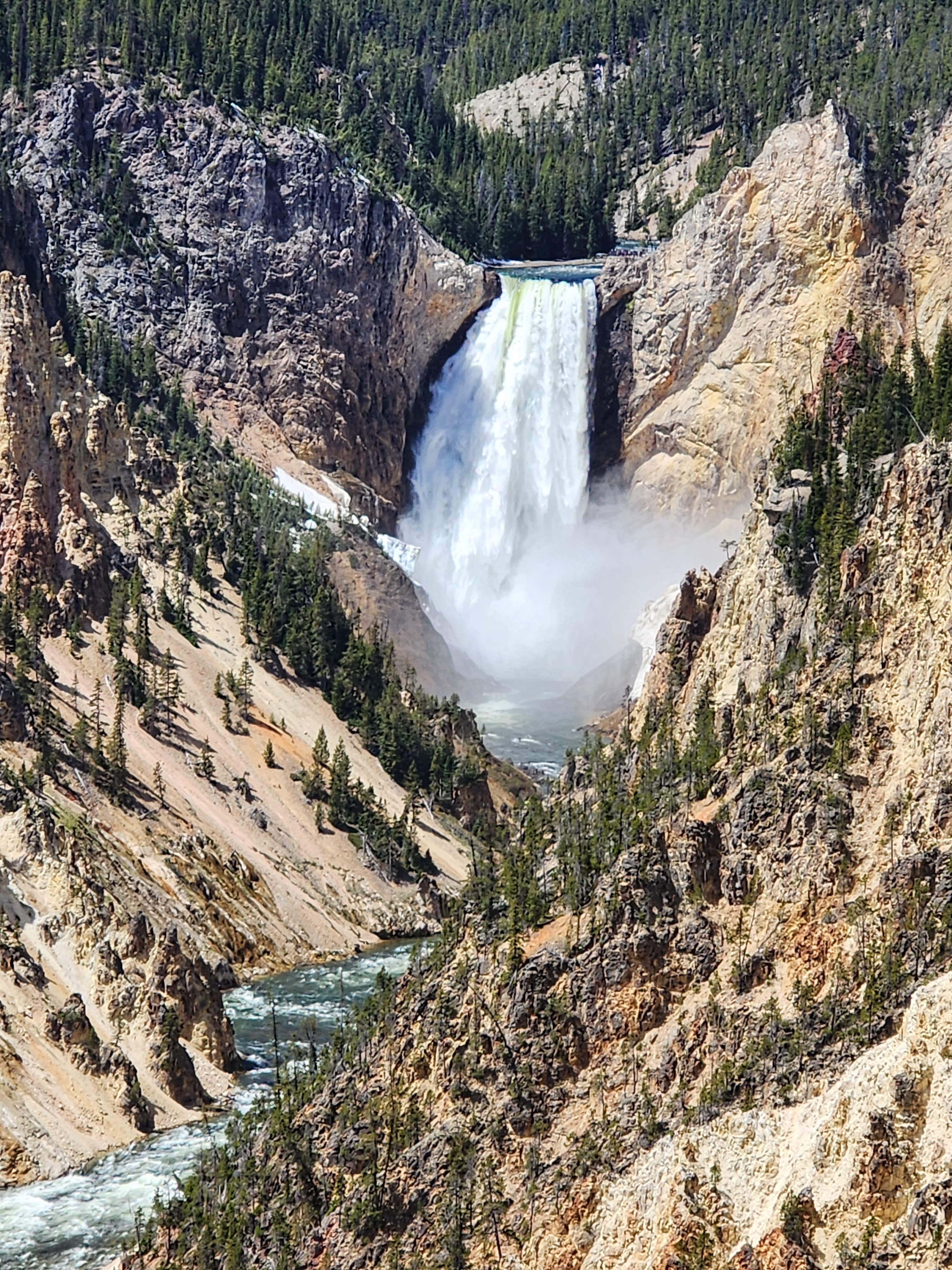 A waterfall on a mountainside