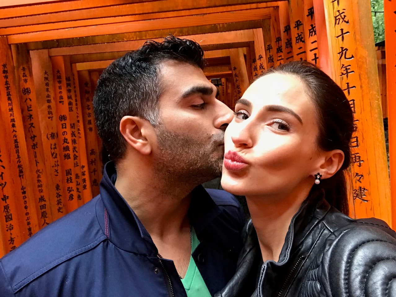 A couple posing for a photo.