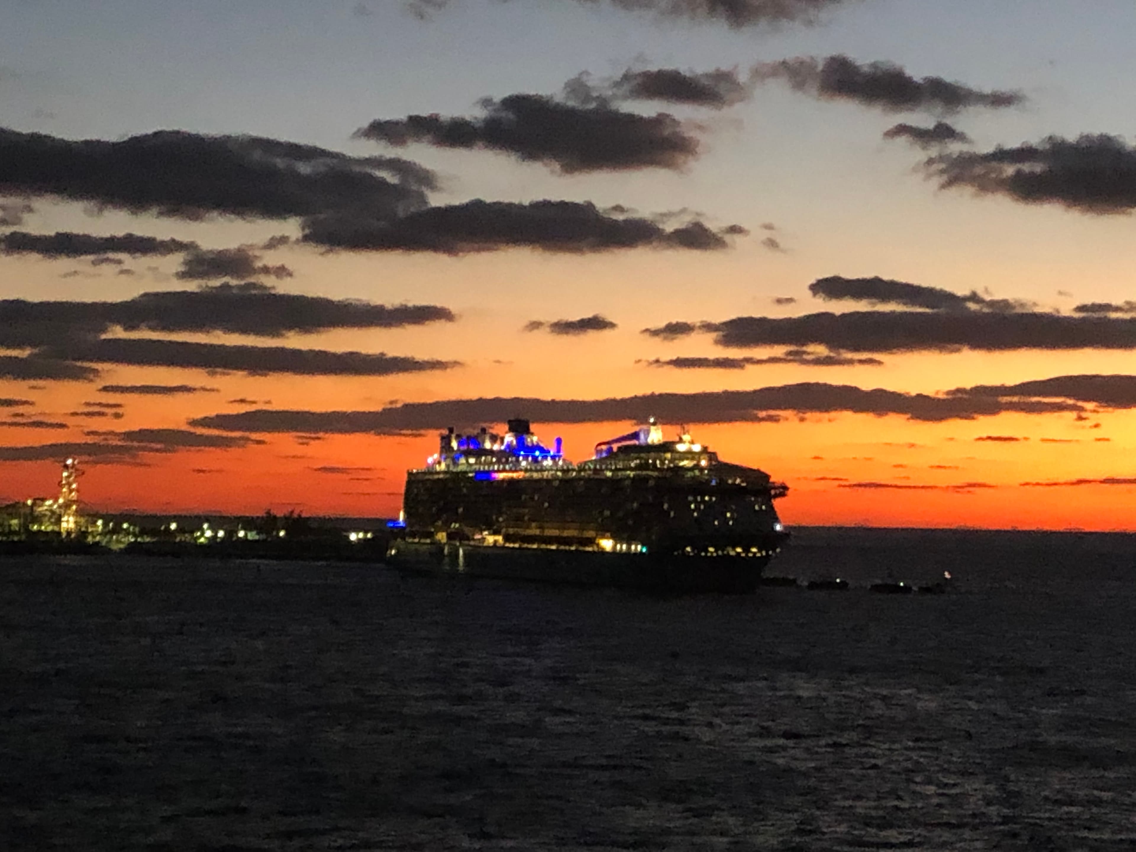 Cruise at sunset.