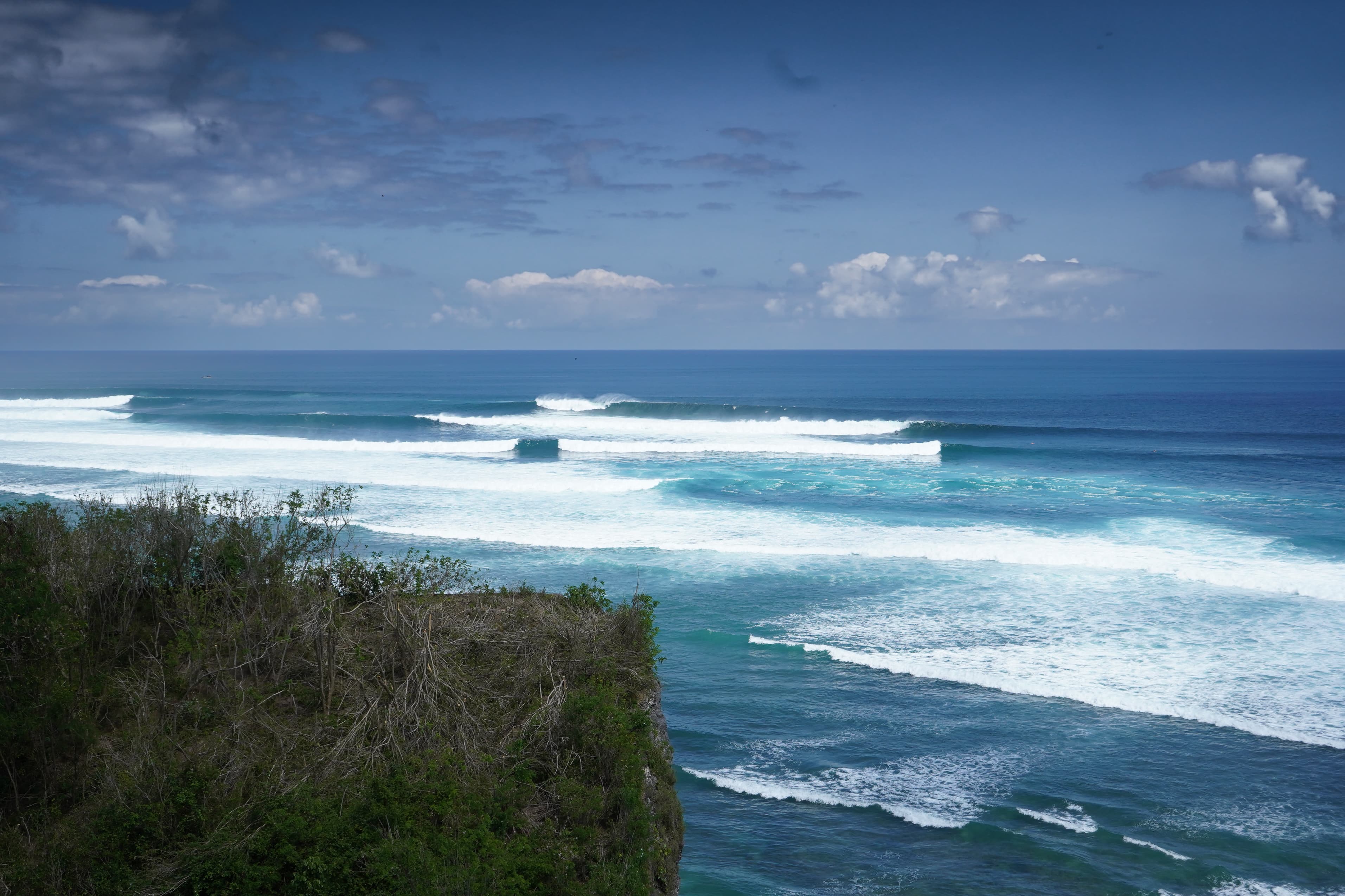 View of a beautiful empty surf break on a sunny day