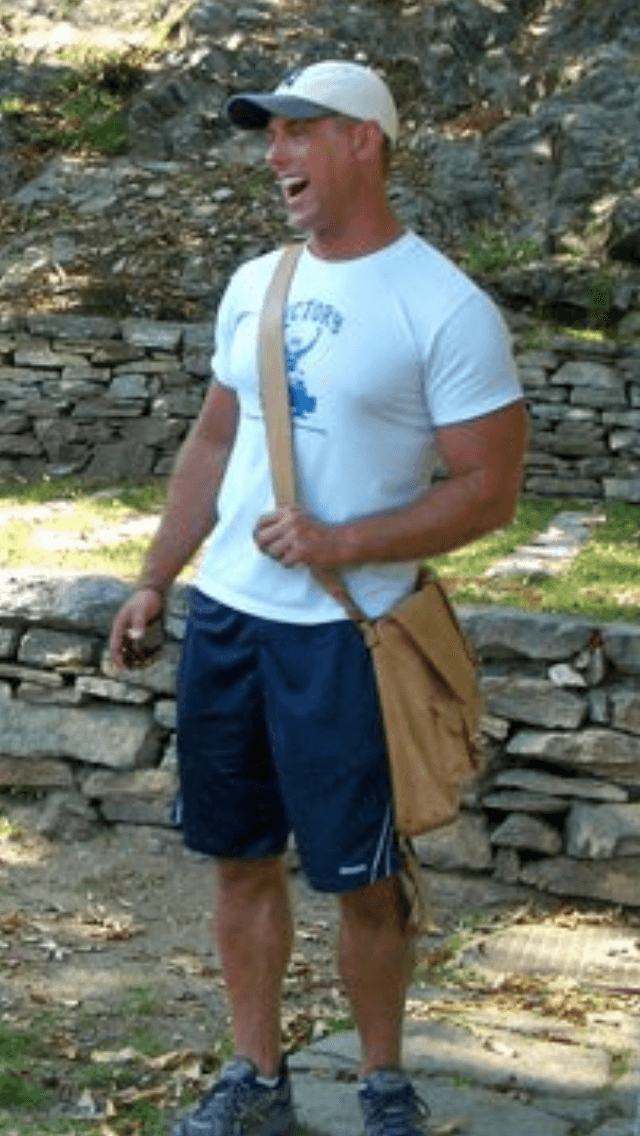 Laughing on holiday.