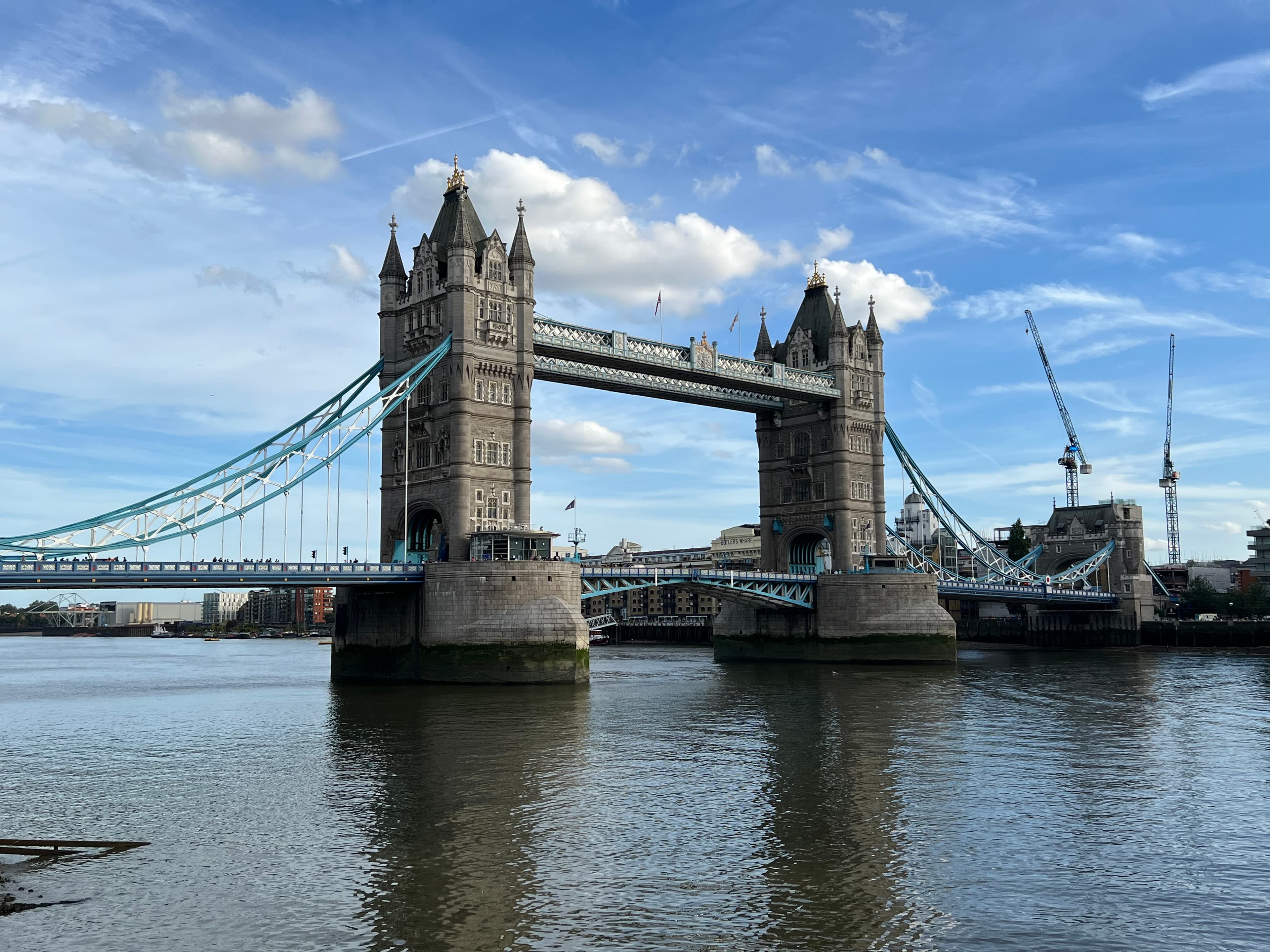 View of the London Tower Bridge on a sunny day