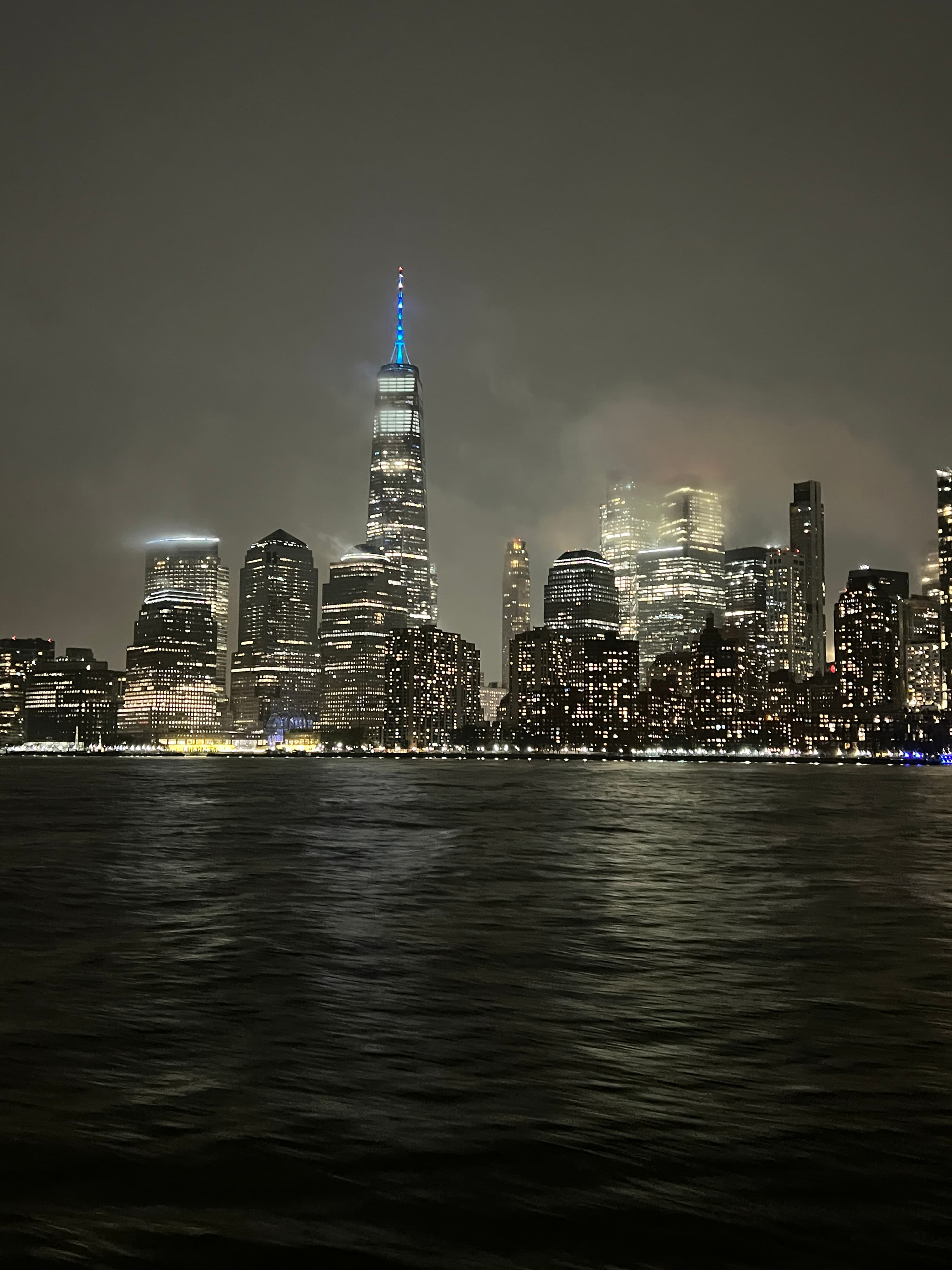 New York skyline at night.