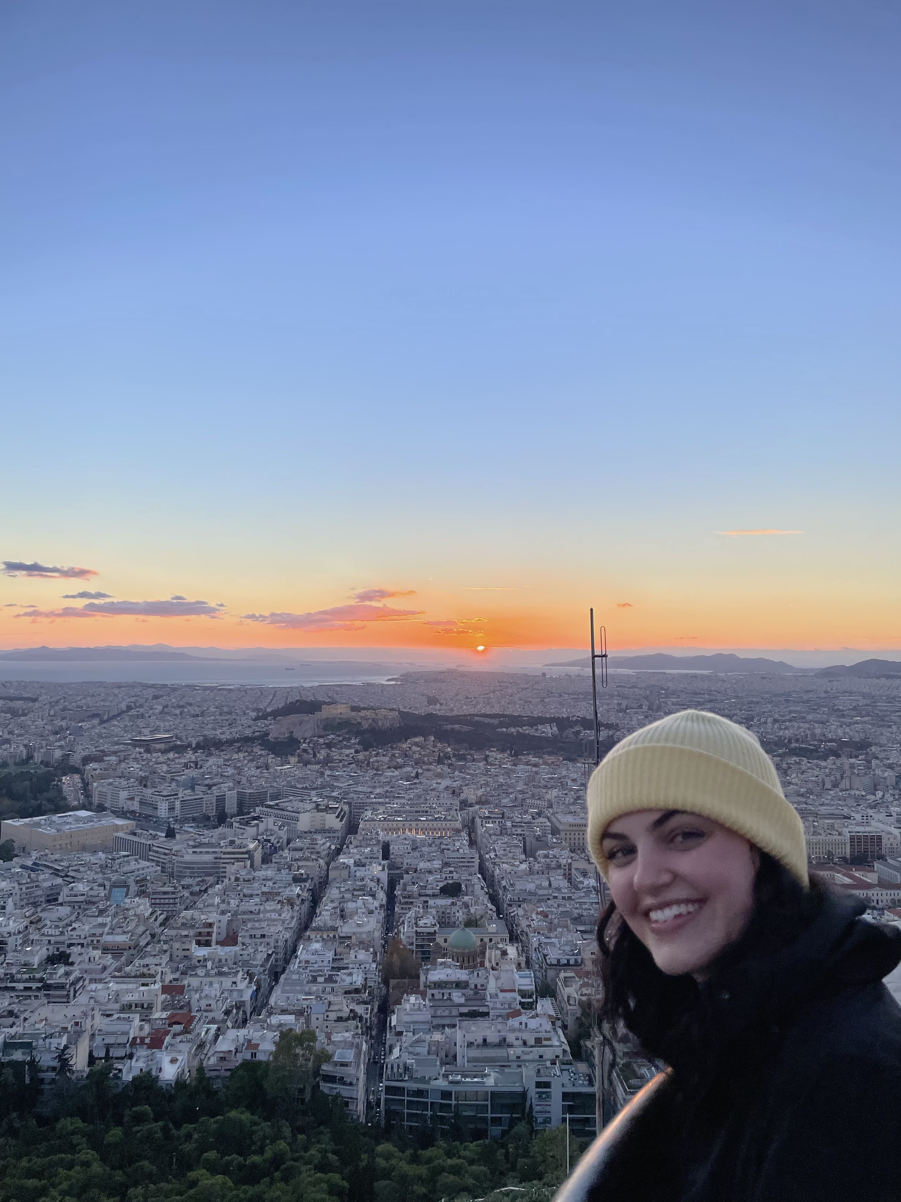 Sunset over the city.