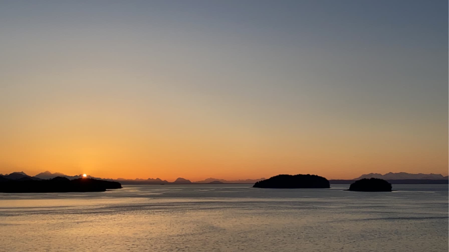 View of a beautiful orange sunset over the sea