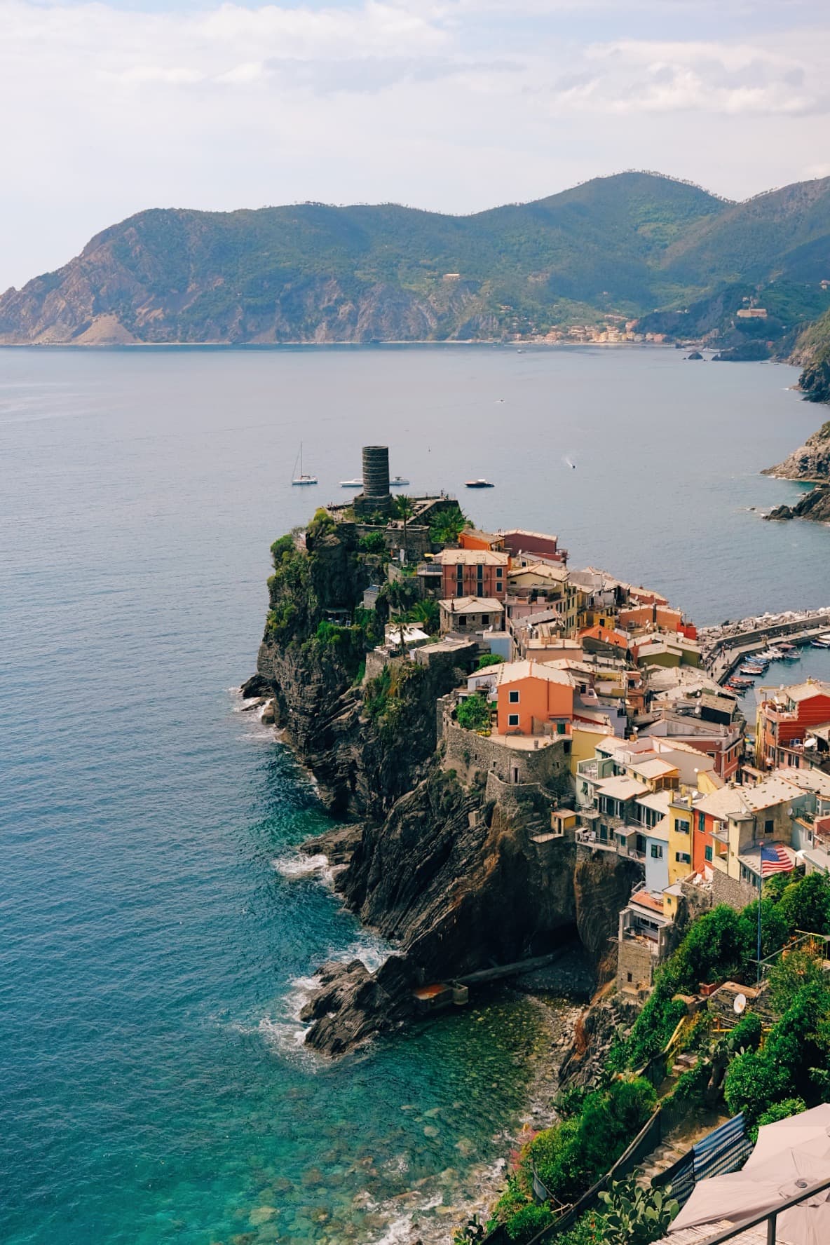 View of a city on the water.