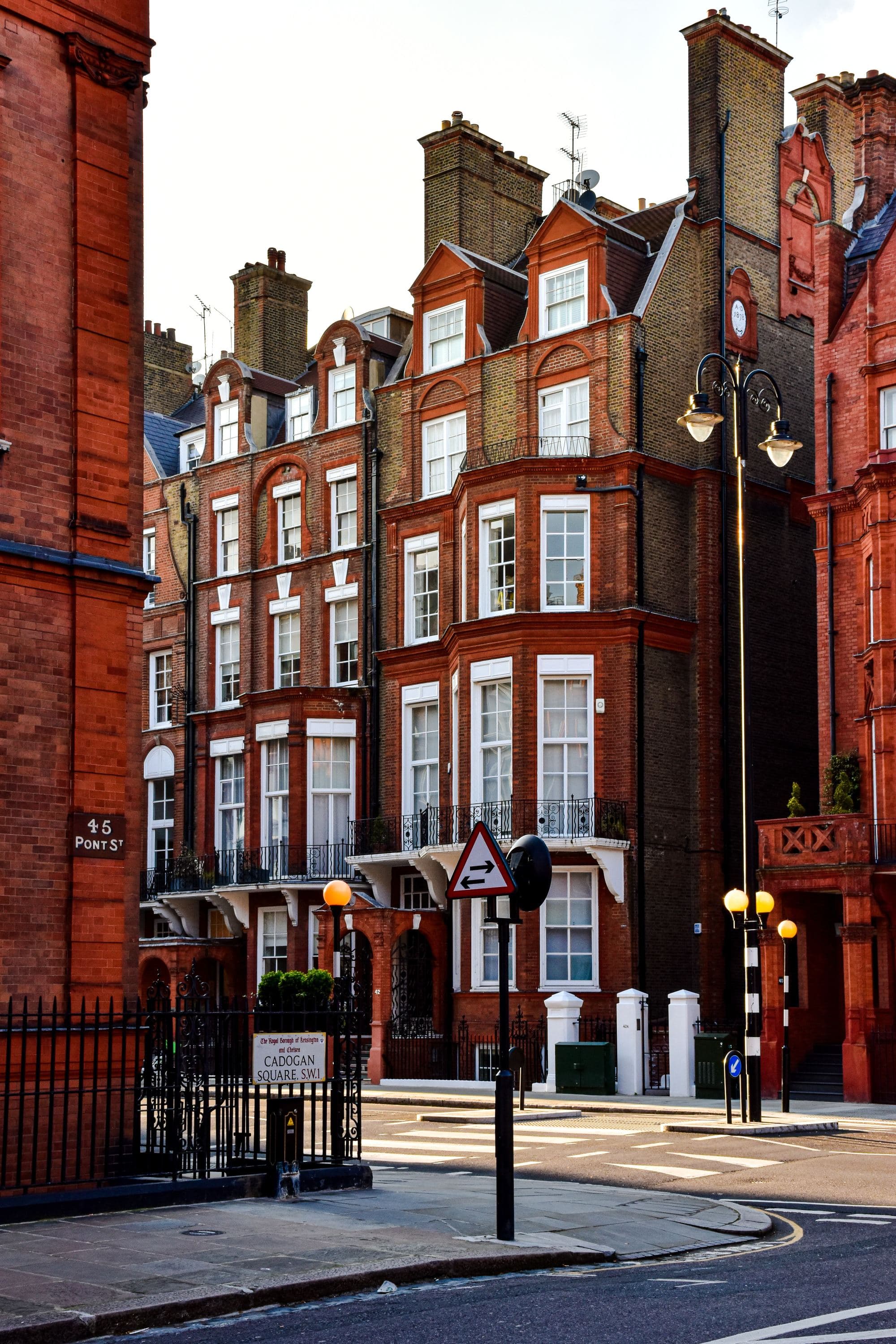 brick buildings on small street
