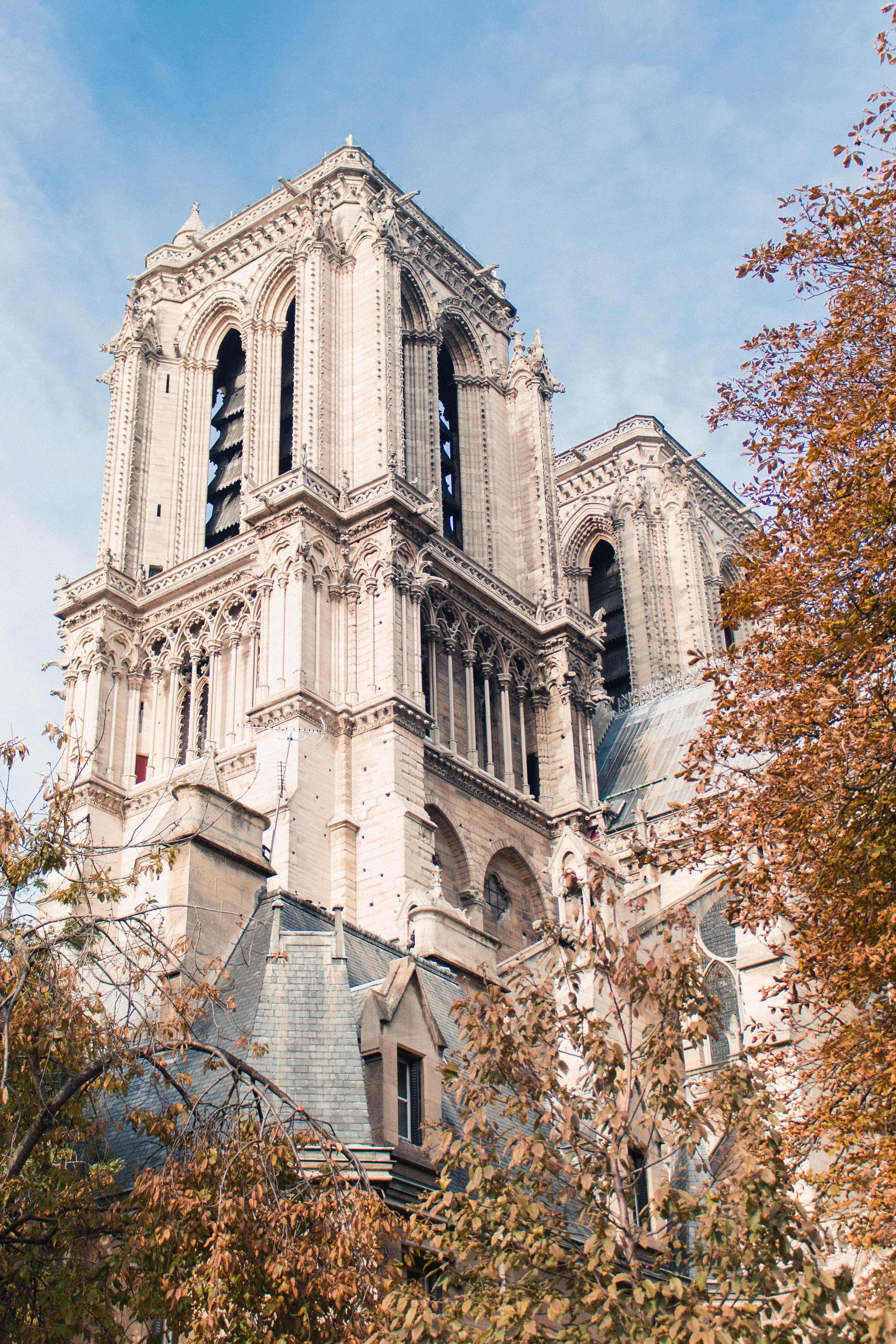Gothic Notre Dame cathedral in Paris.