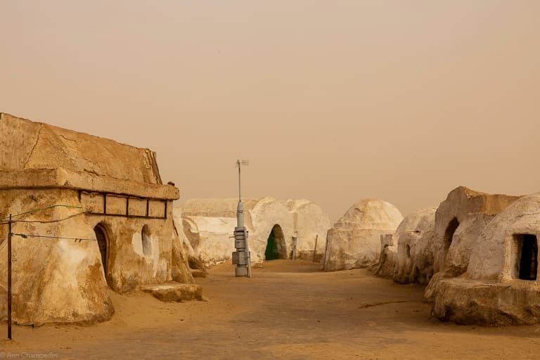 Huts on a ground