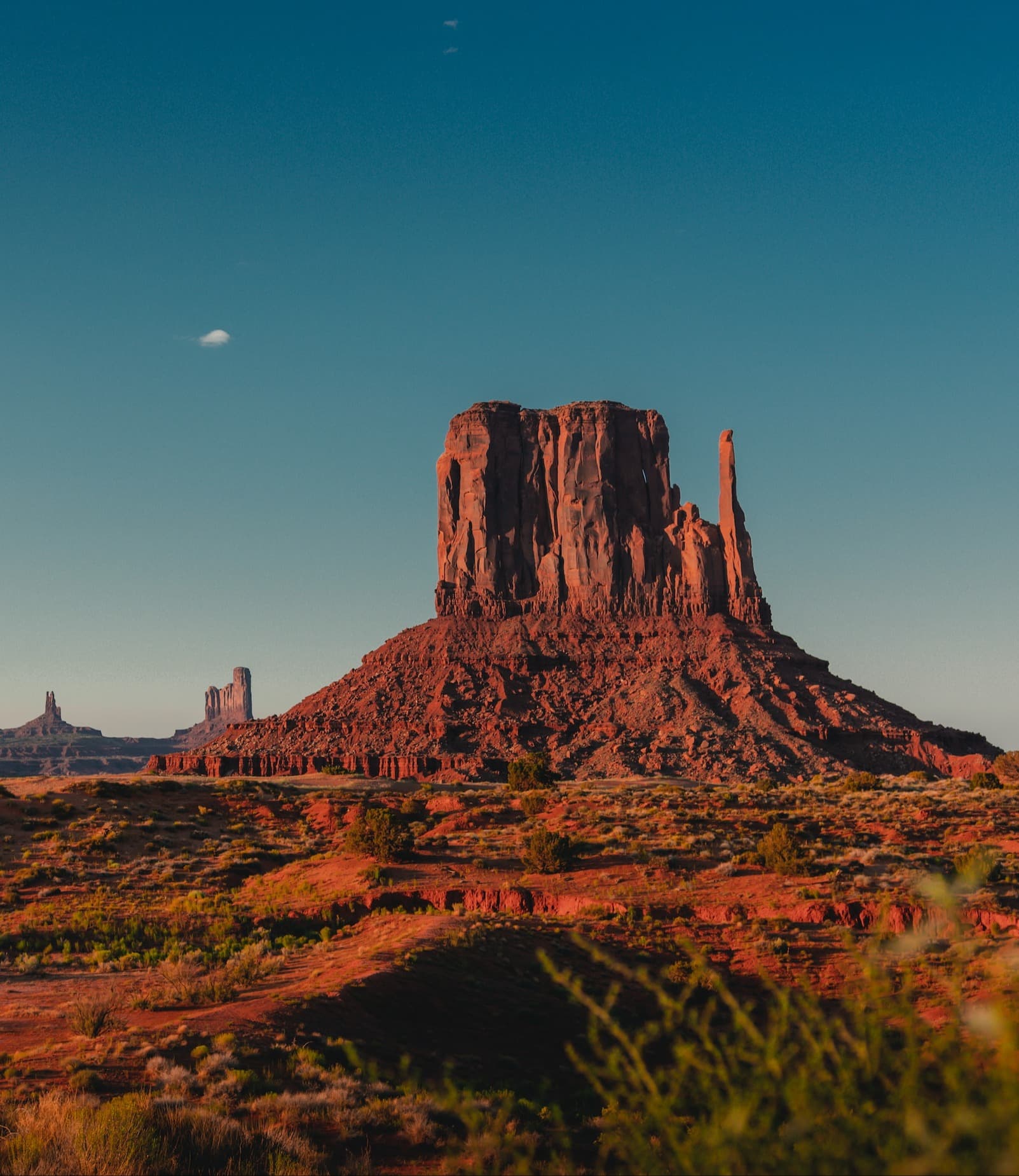 Brown rock formation at Monument Valley Road.