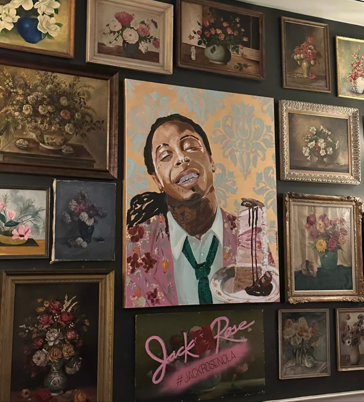 Paintings at Jack Rose restaurant.