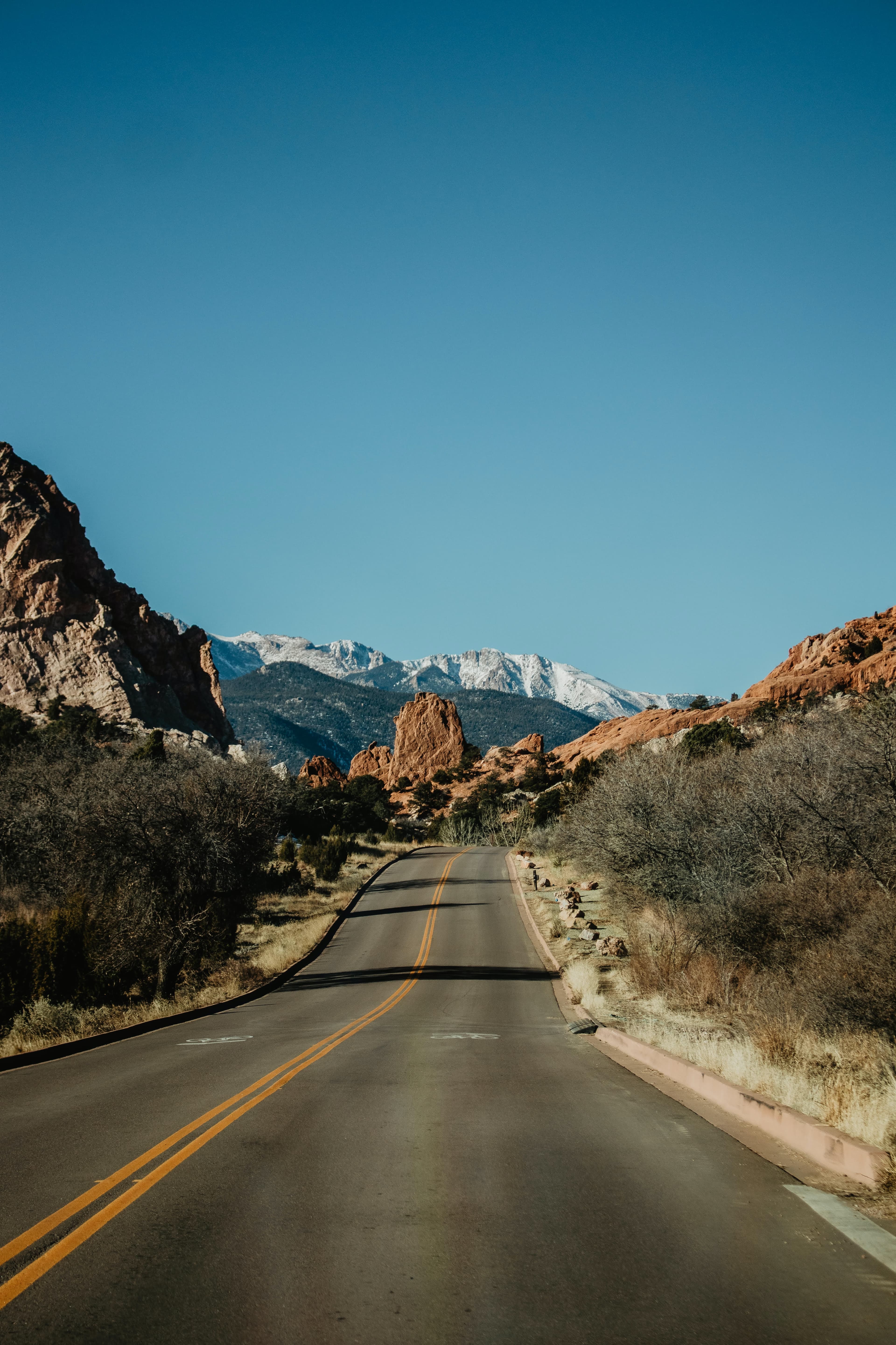A highway with mountain views.