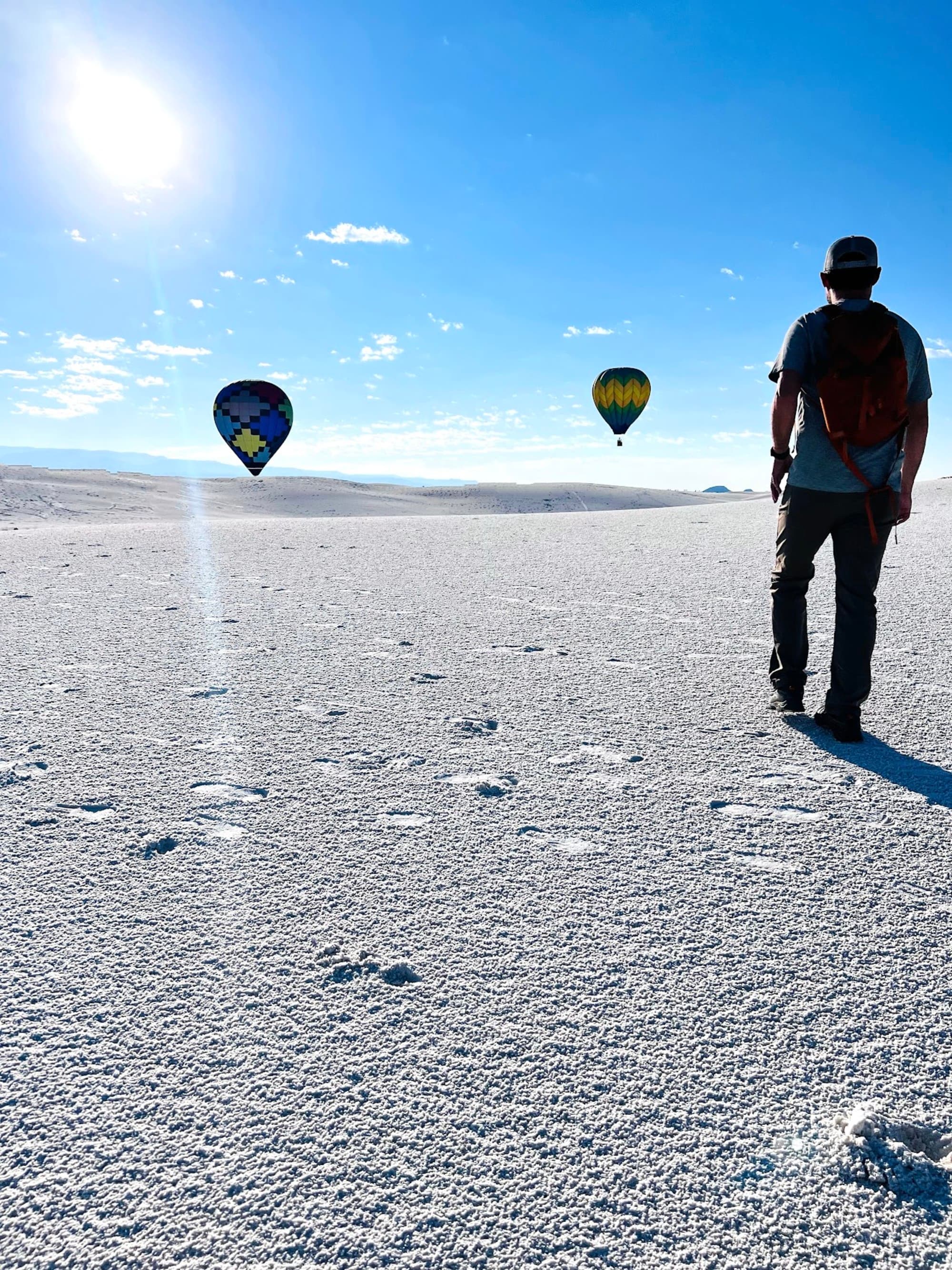 White sand balloon festival at daytime