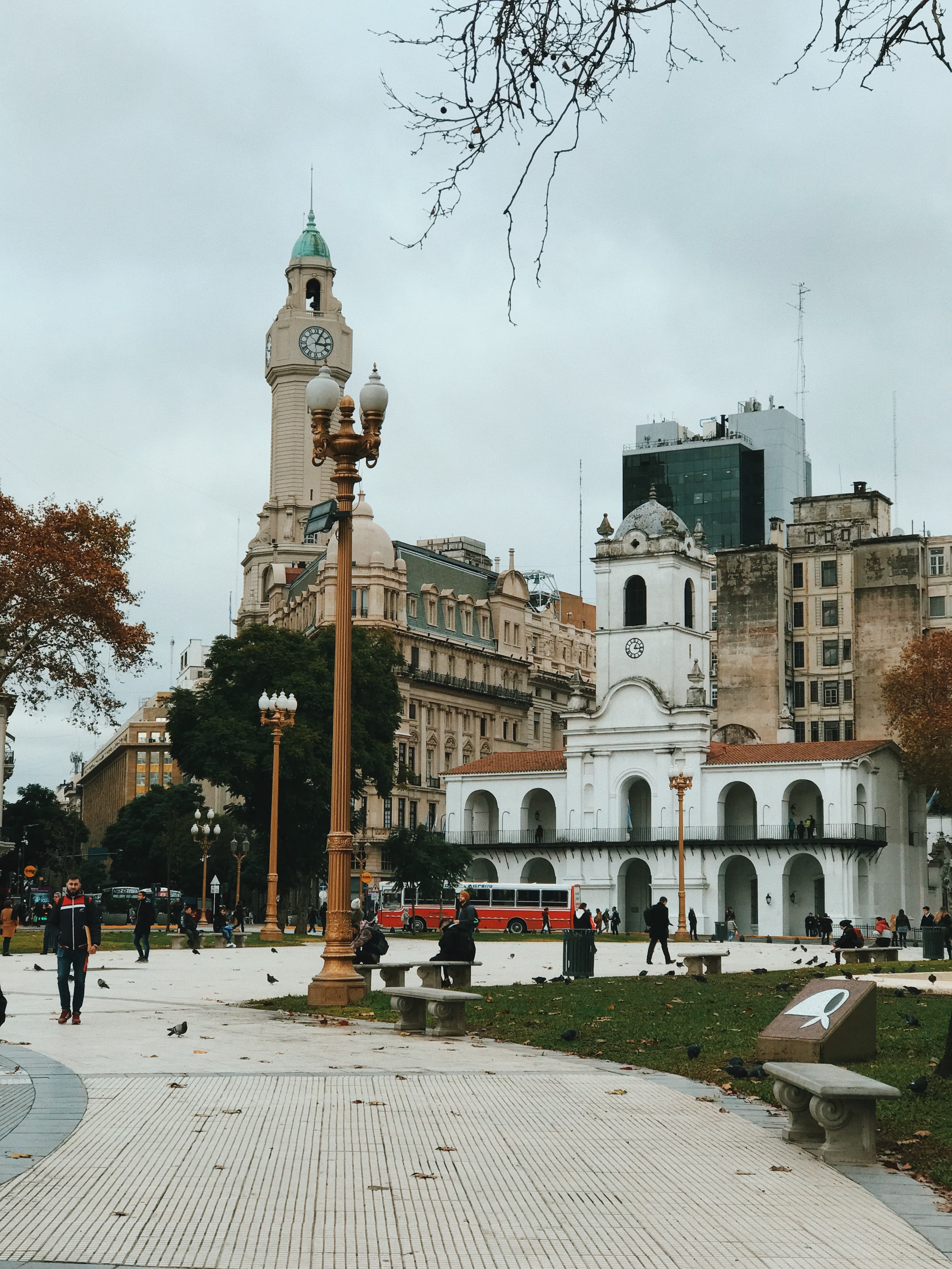buildings with cloudy skies