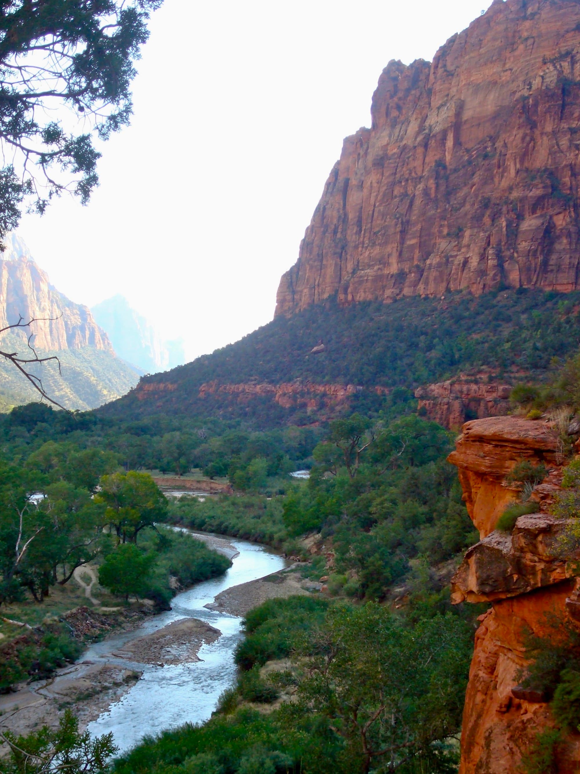 An aerial view of the mountain and greenery.