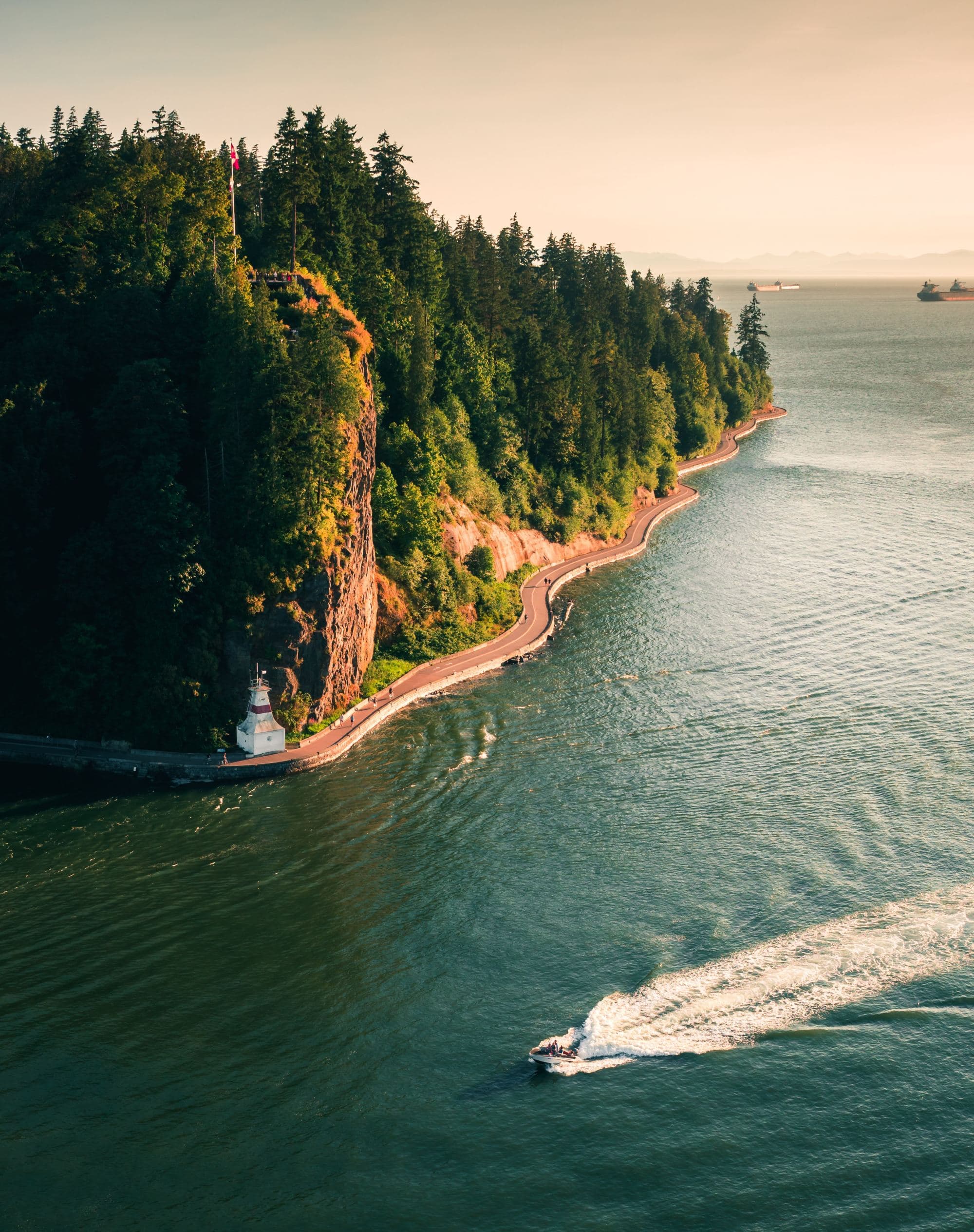 An aerial view of the beach and island during the daytime hours.