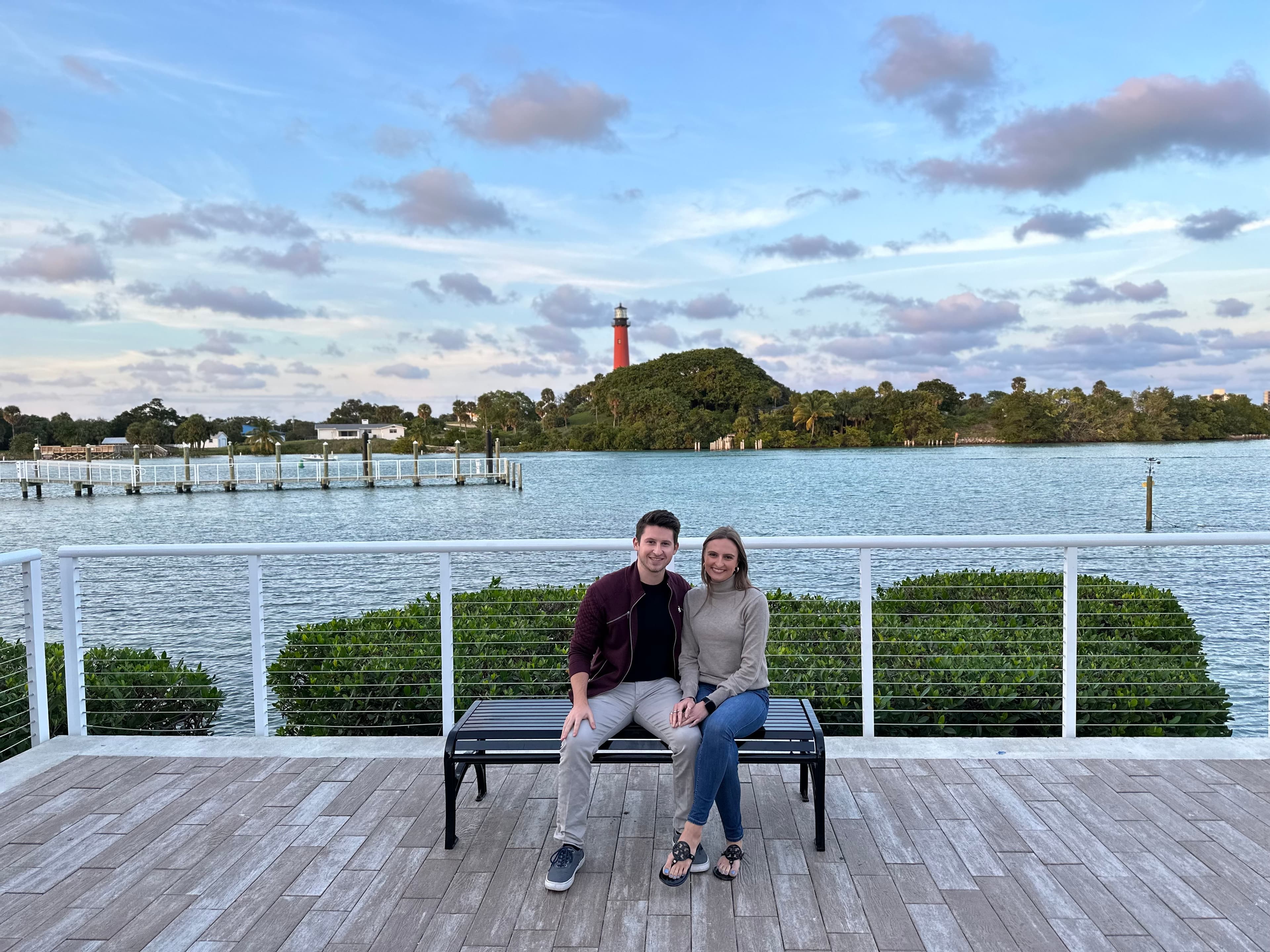 guide picture with her bf Jupiter lighthouse