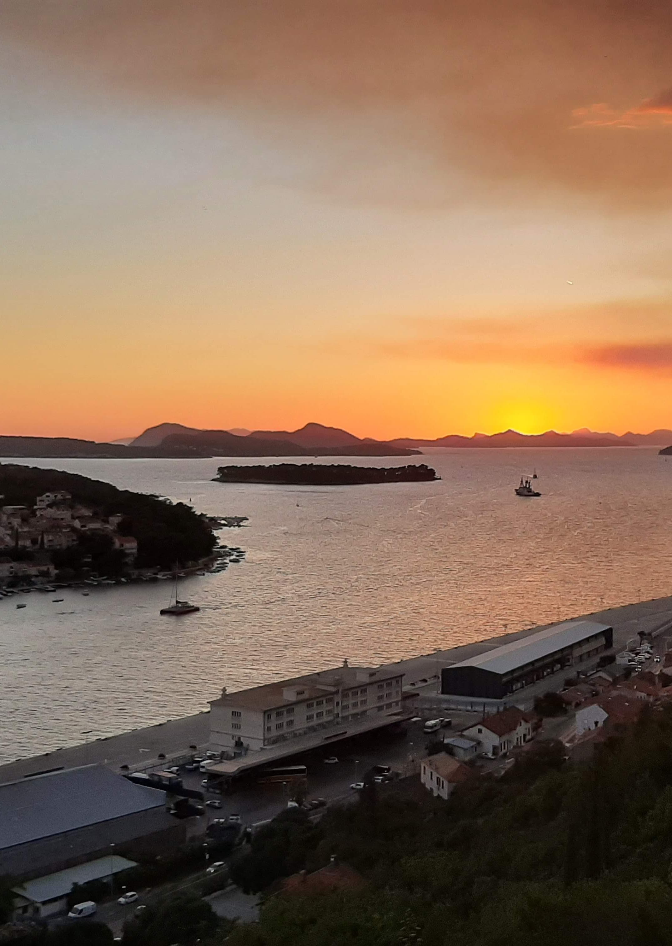 Romantic sunset in Dubrovnik