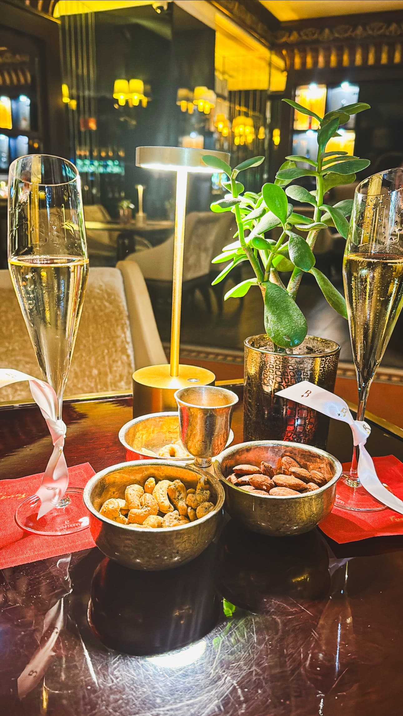 A table set with an assortment of snacks.