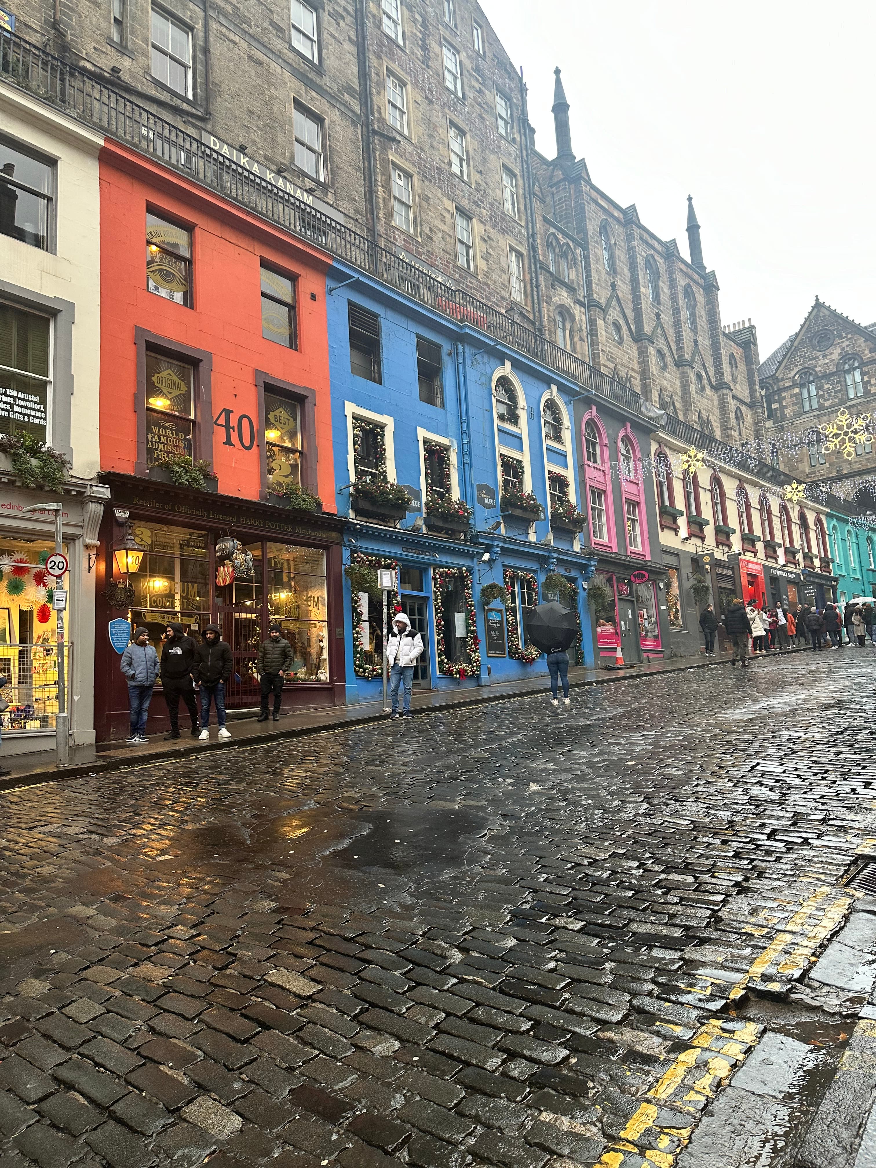 Victoria Street's colorful buildings, eclectic shops, and historic charm, near the best area to stay in Edinburgh.