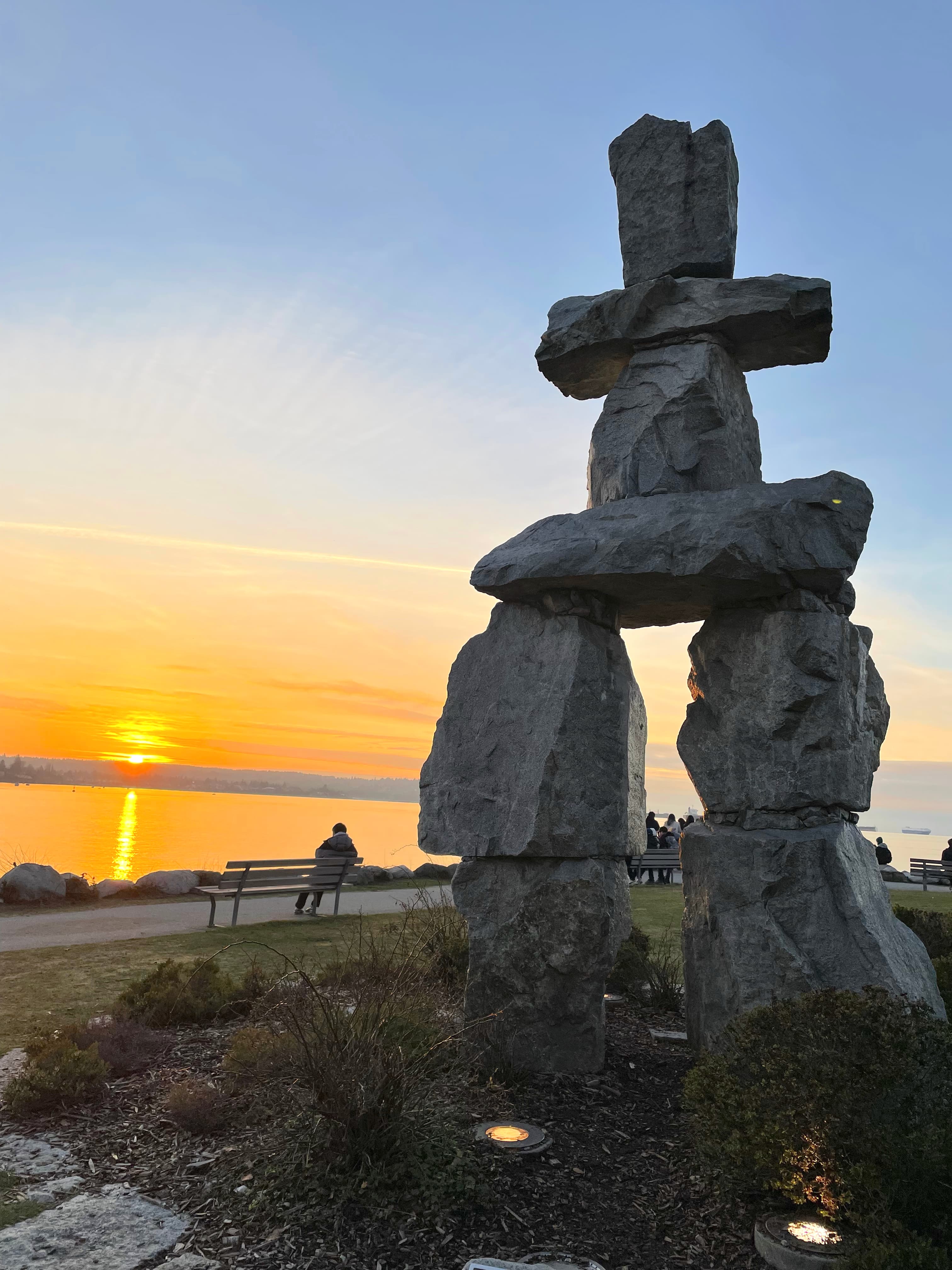 A large structure of rocks stacked together