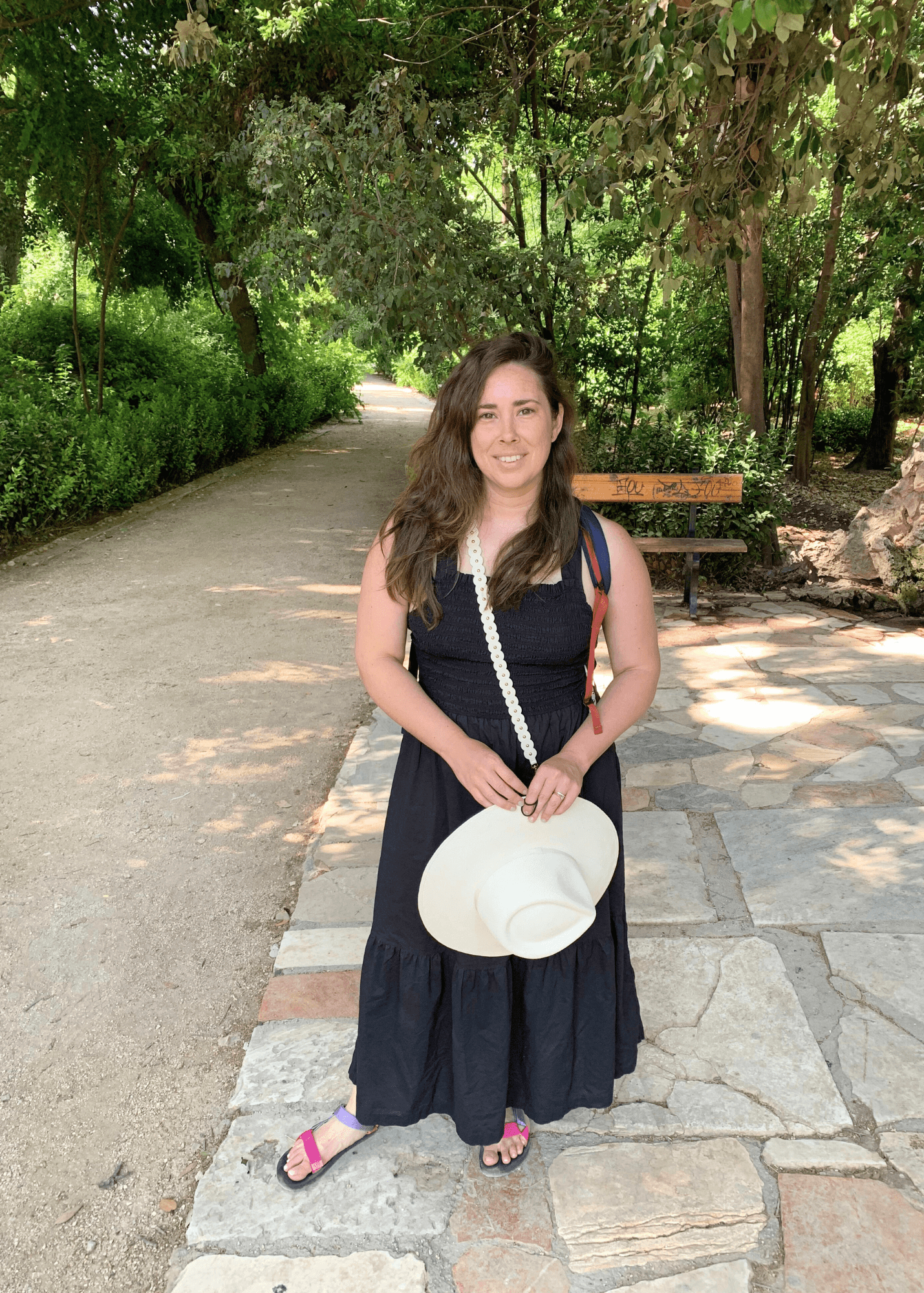 Nora in the National Garden on a sunny day