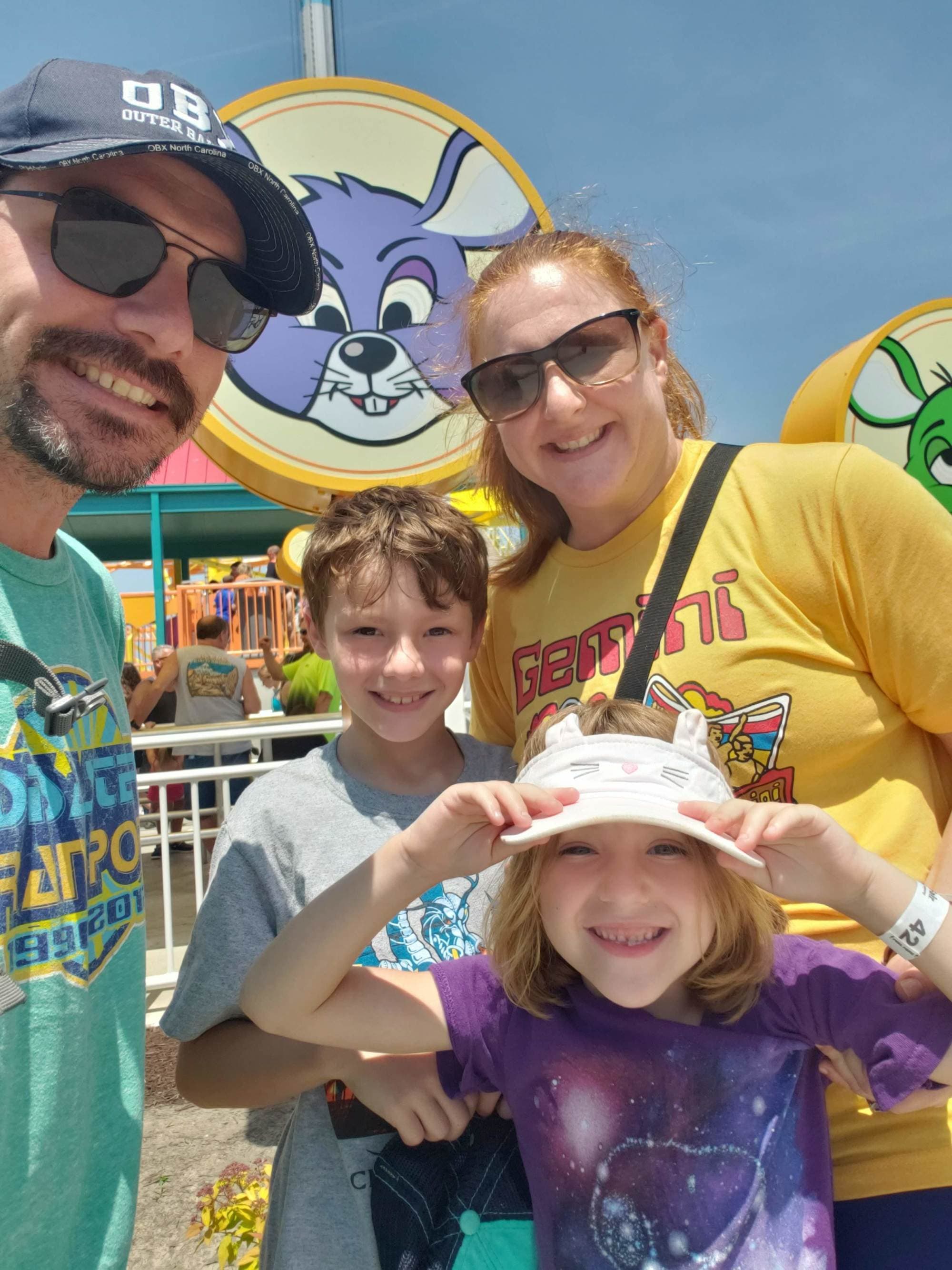 The Advisor and her family are all smiles at Cedar Point.