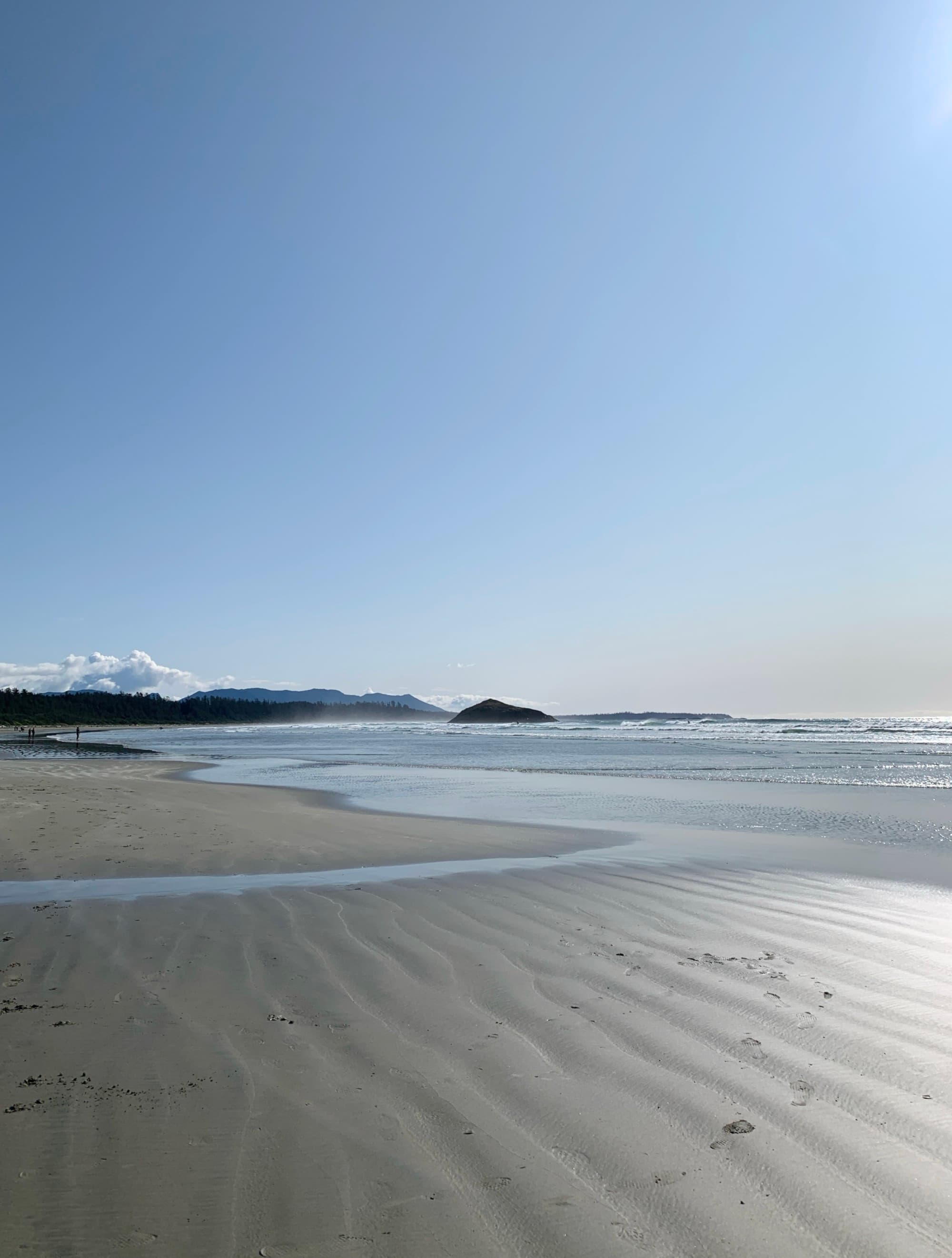A view of a beautiful beach on a sunny day