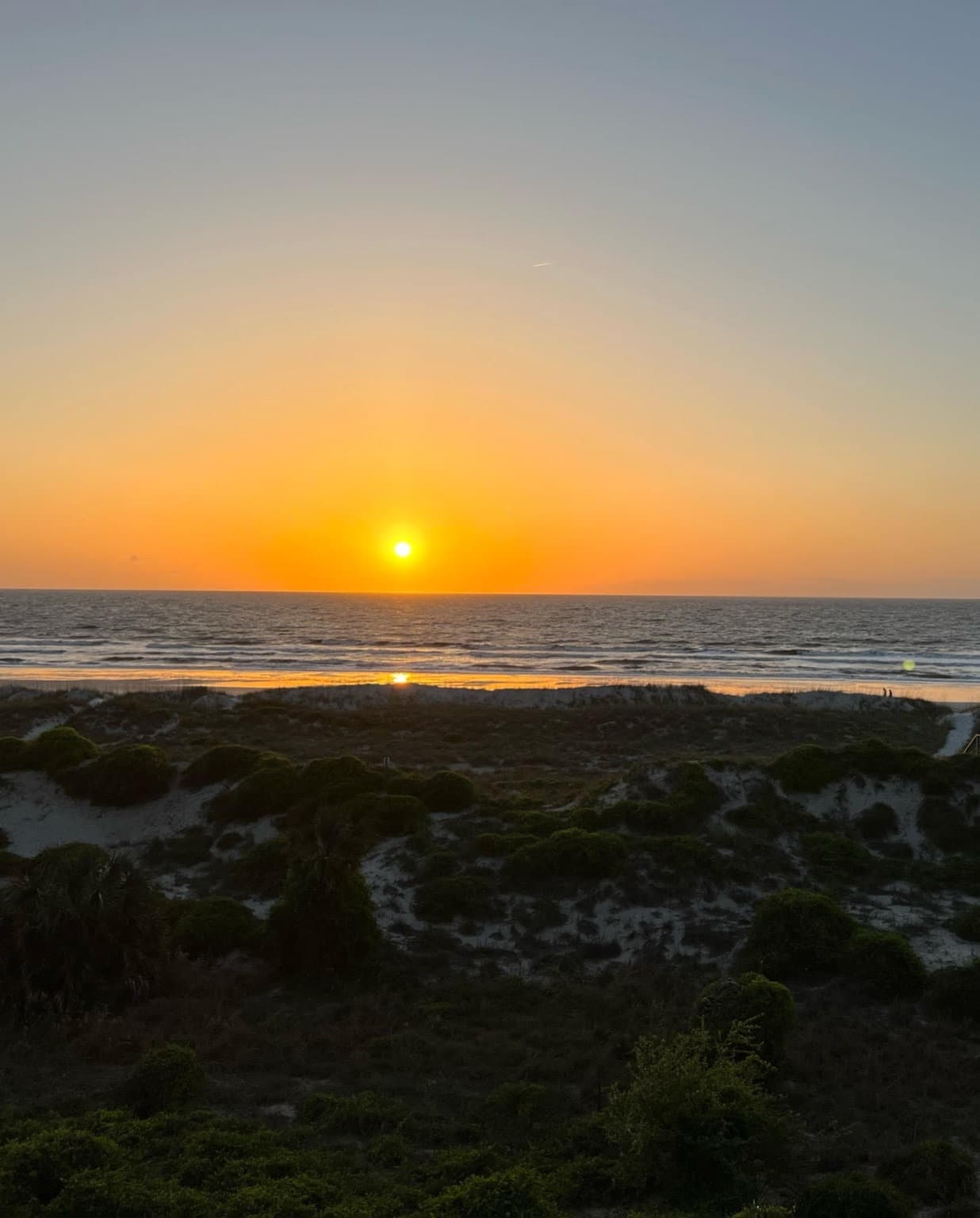 Sunset captured over the ocean at Amelia Island.
