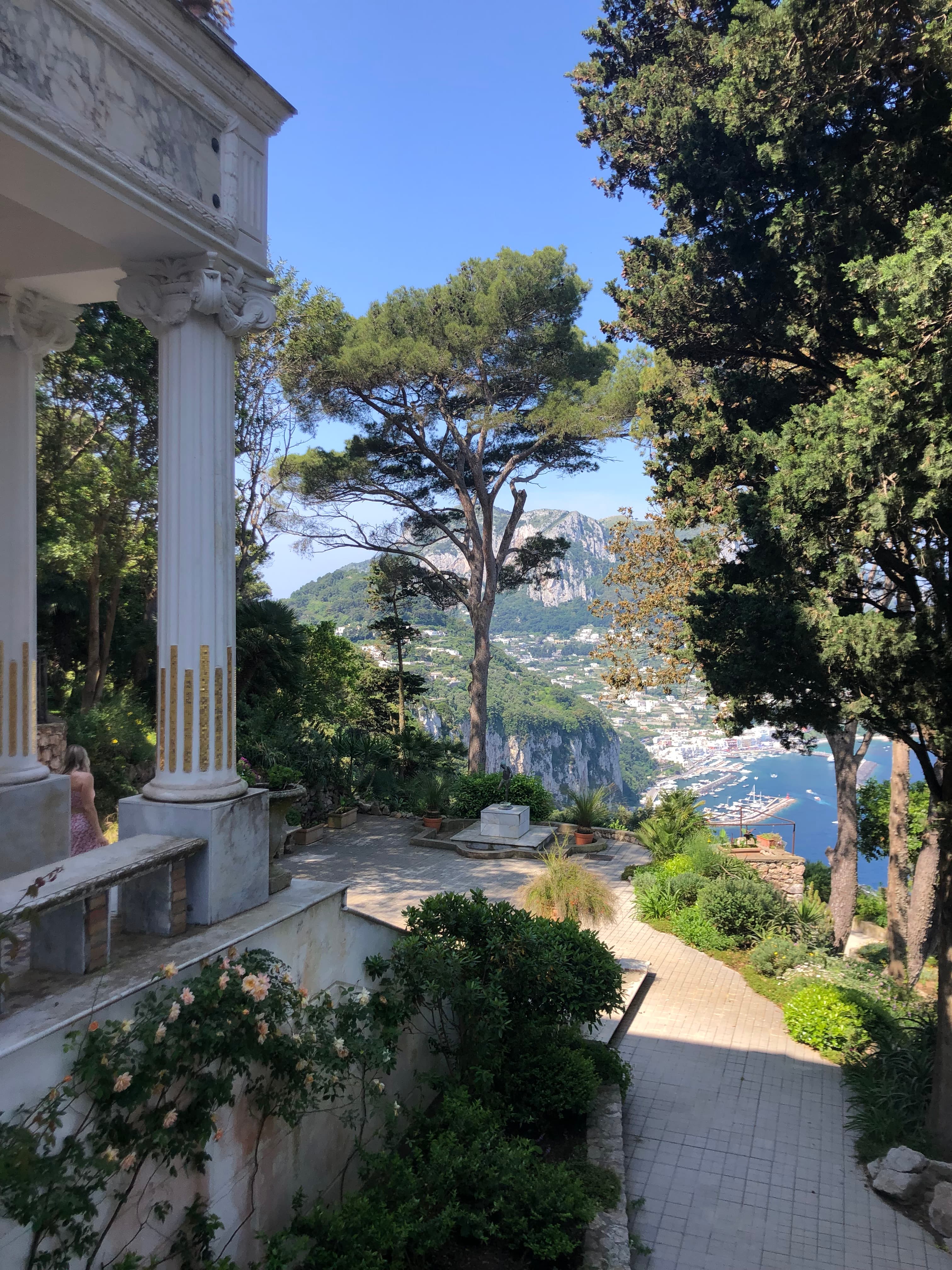 Villa Lysis is perched atop the cliffs of Capri offering breathtaking views of the Mediterranean Sea.