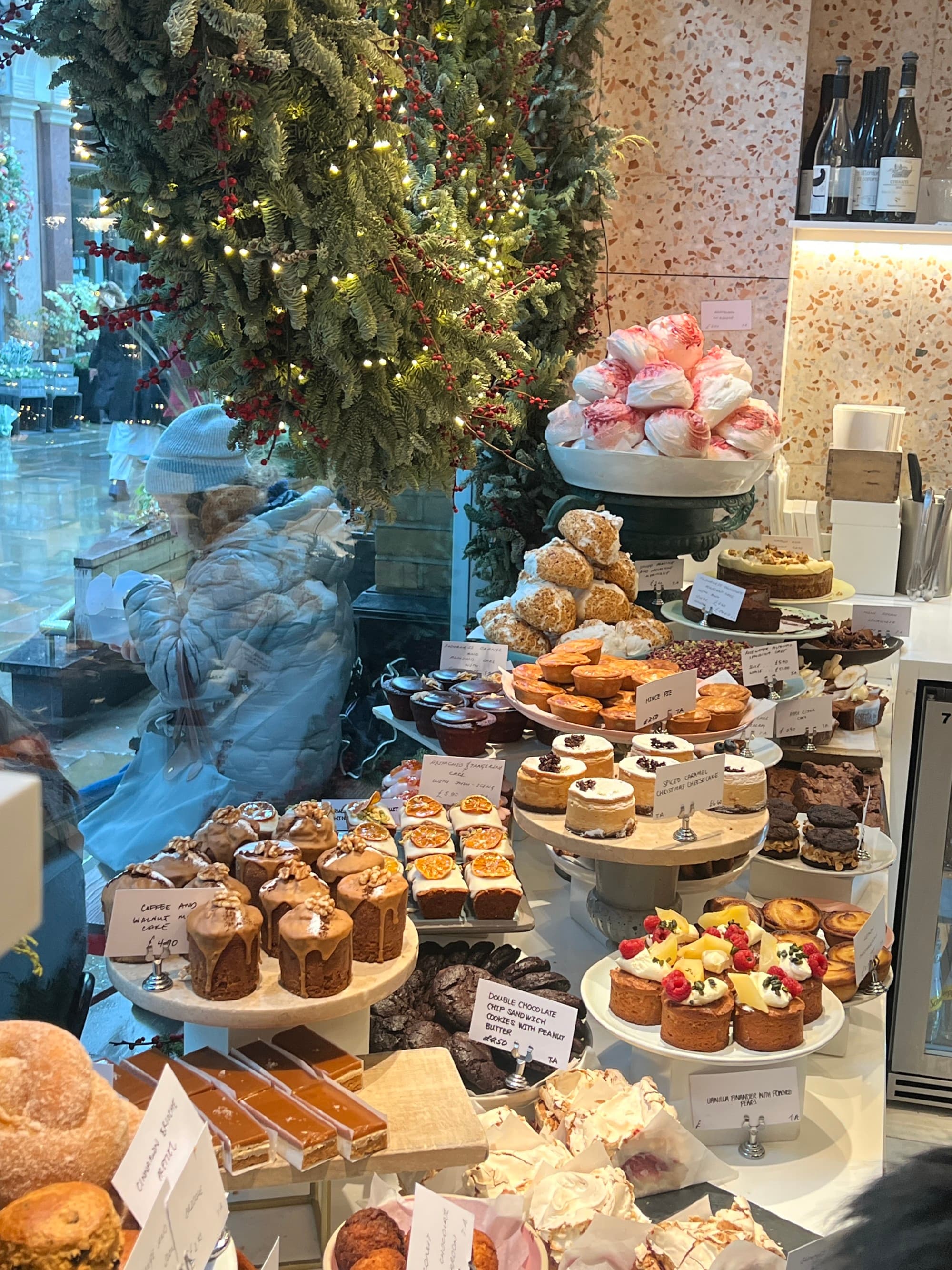 A picture of a confectionary with different sweet items on display.