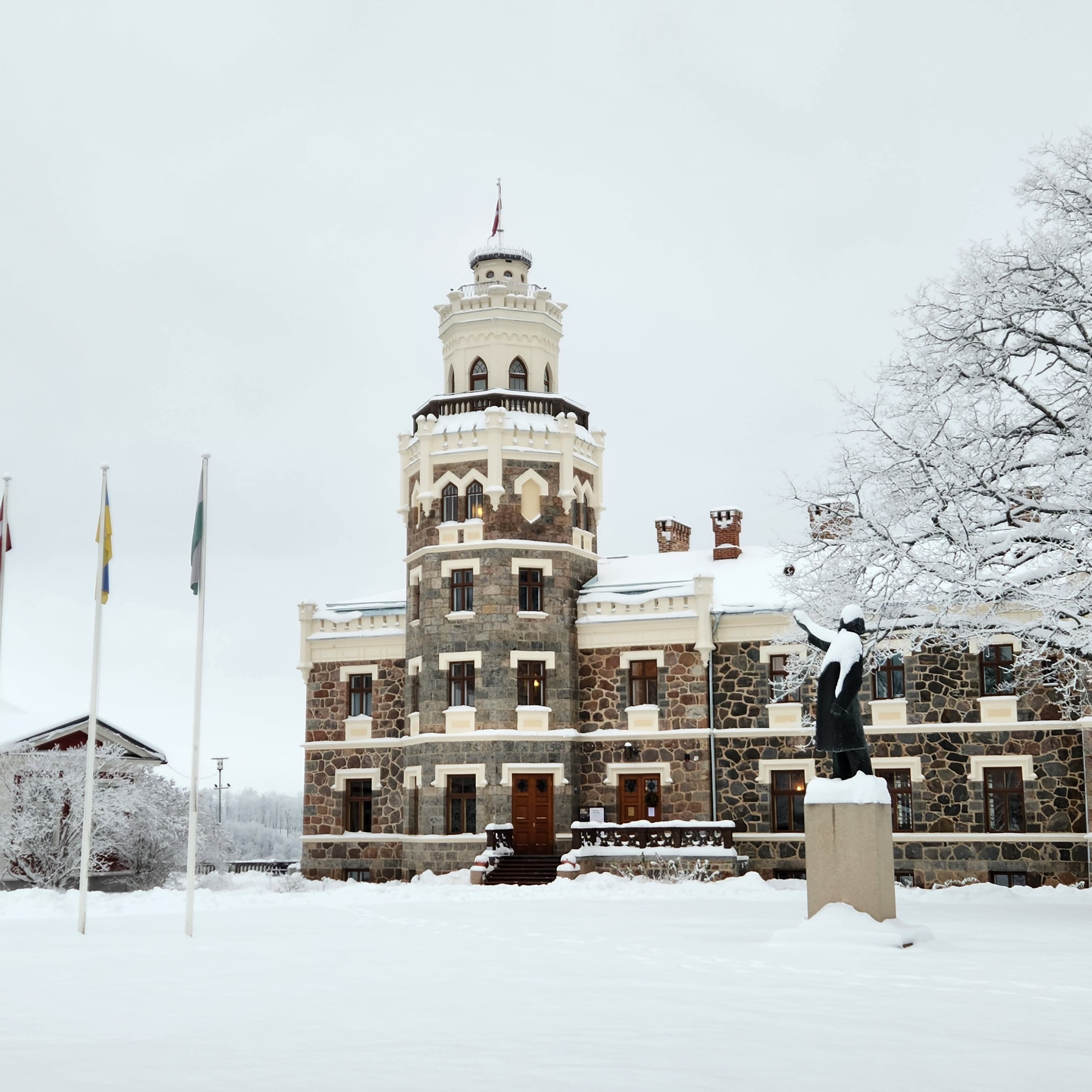 A picture of city from a far view.