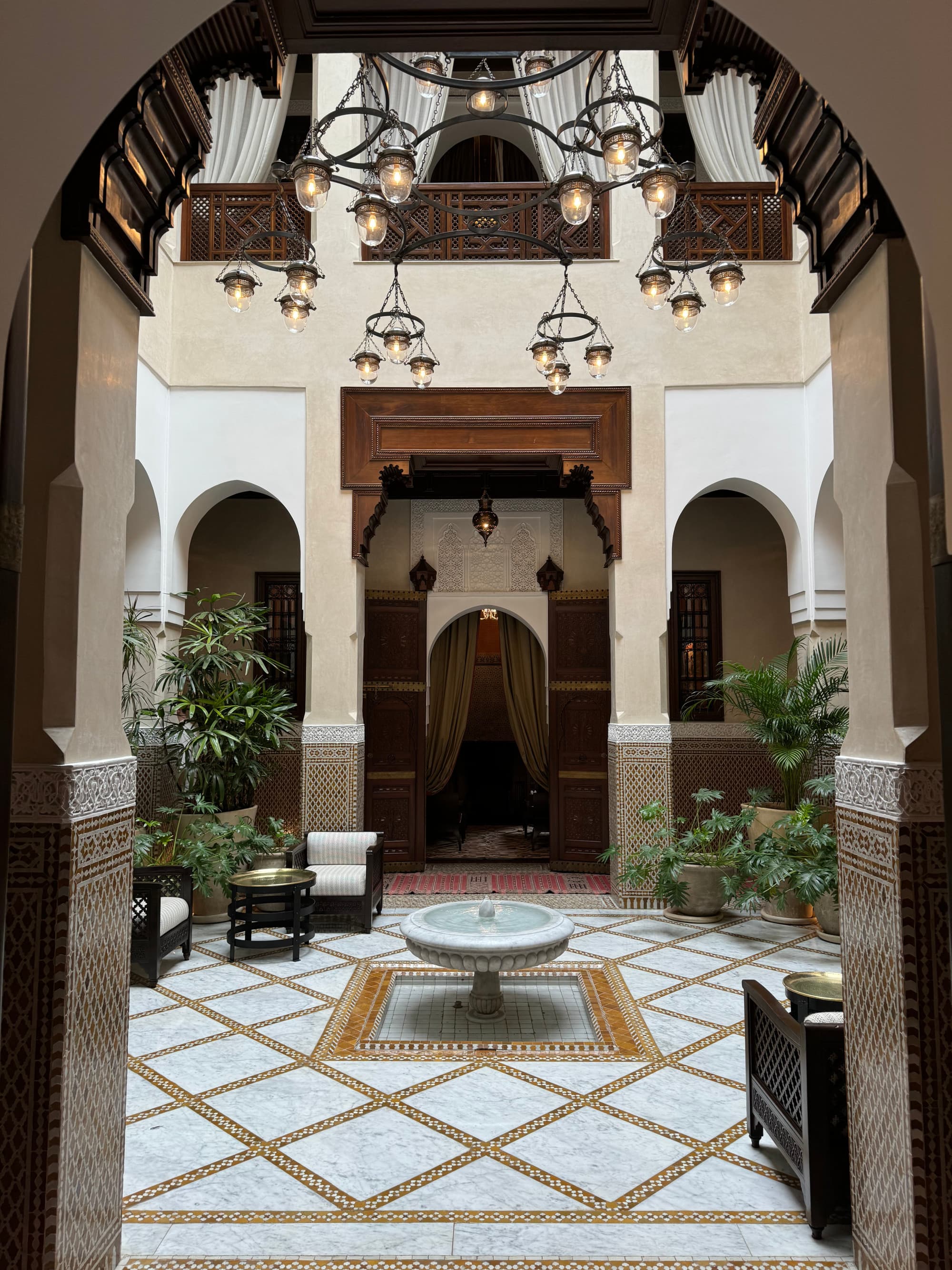 A courtyard in a hotel