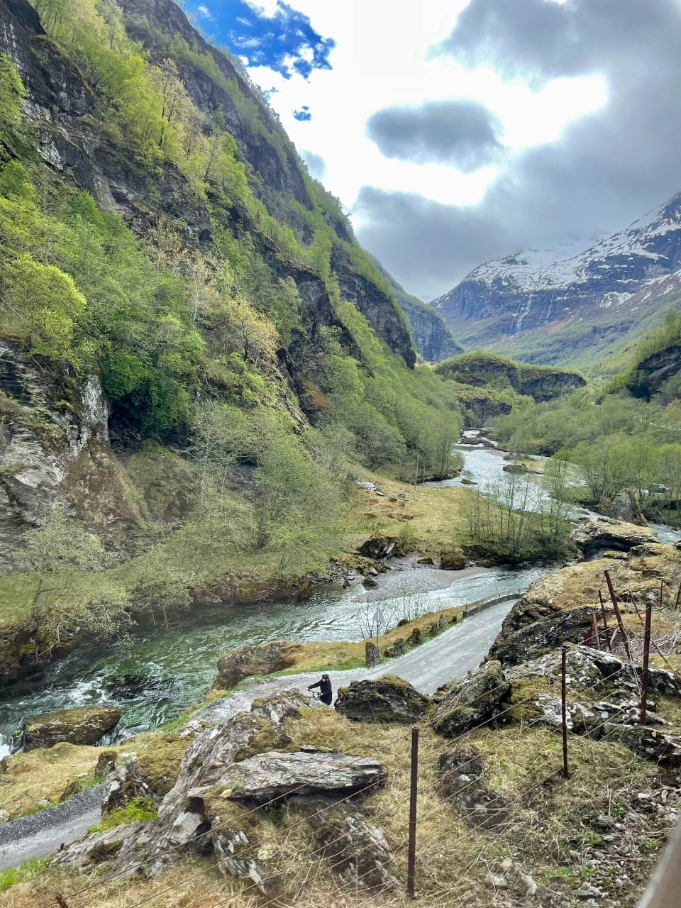A stream through a green valley near The Flåm Railway - Leah Chen