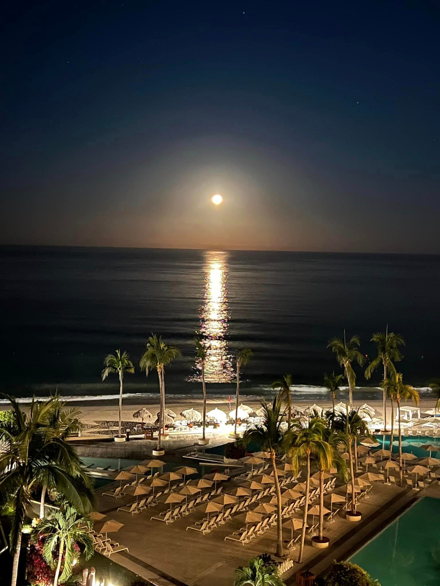 A sunset over the water