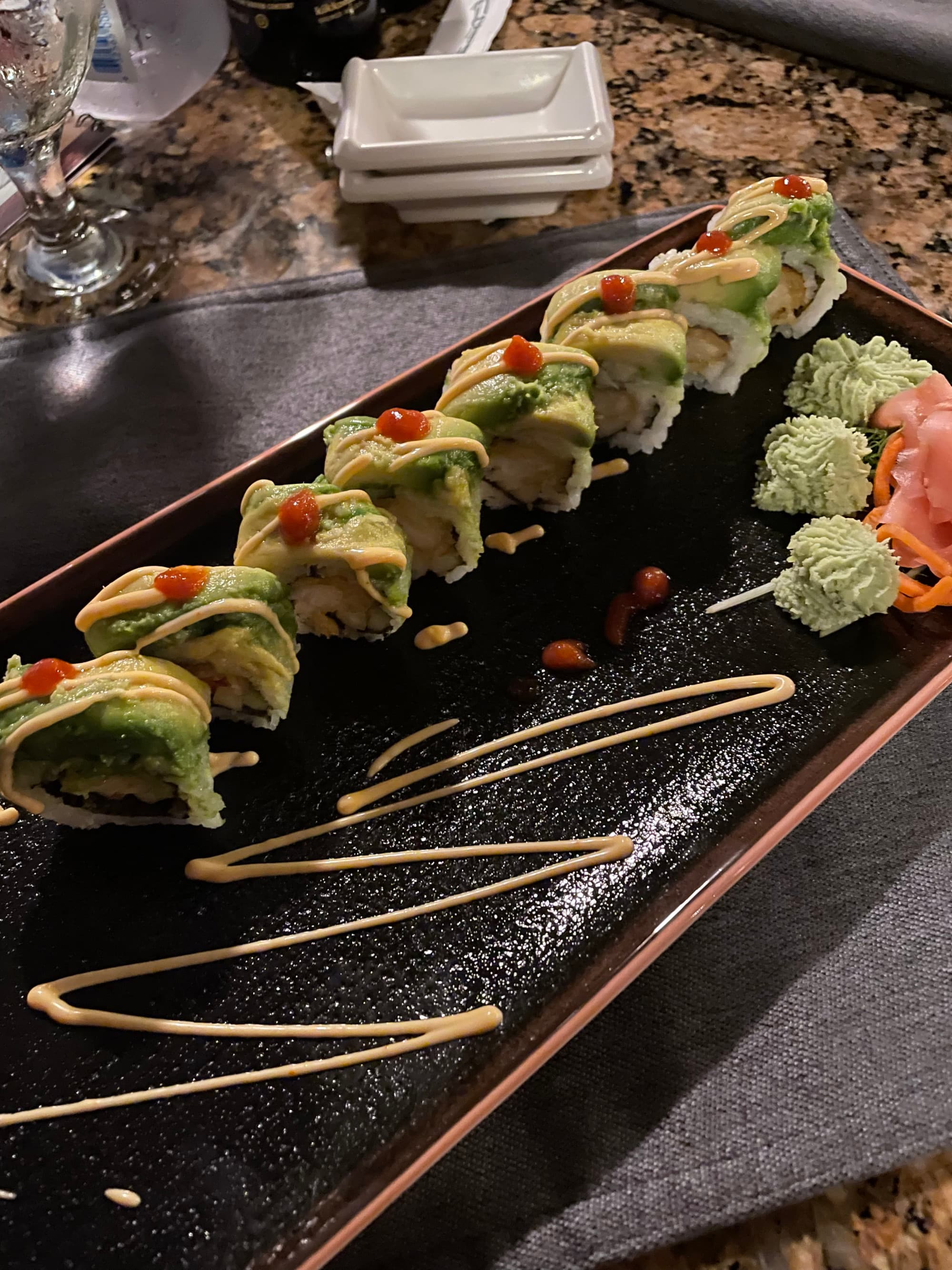 A plate of sushi on a table