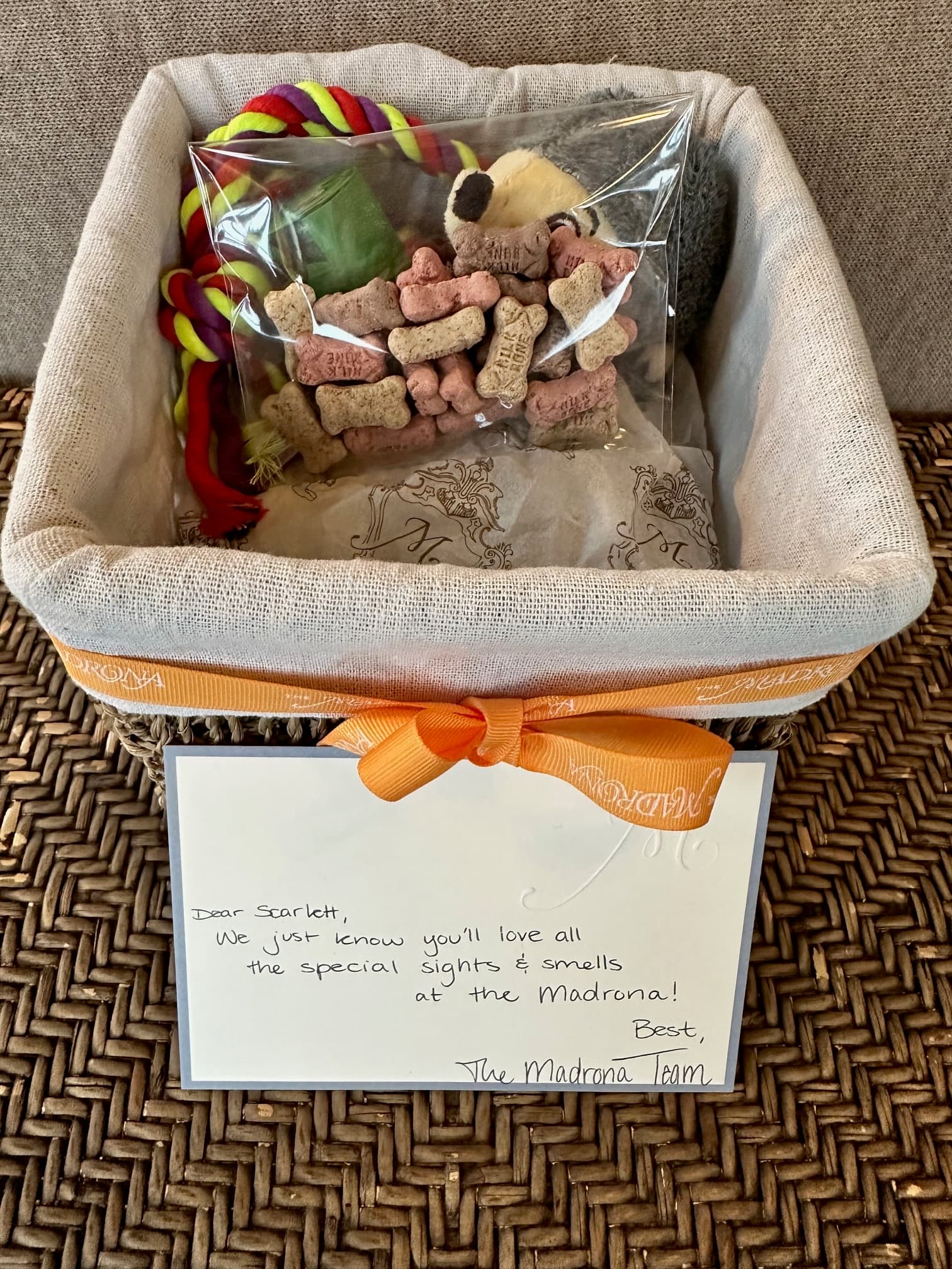 View of candy basket