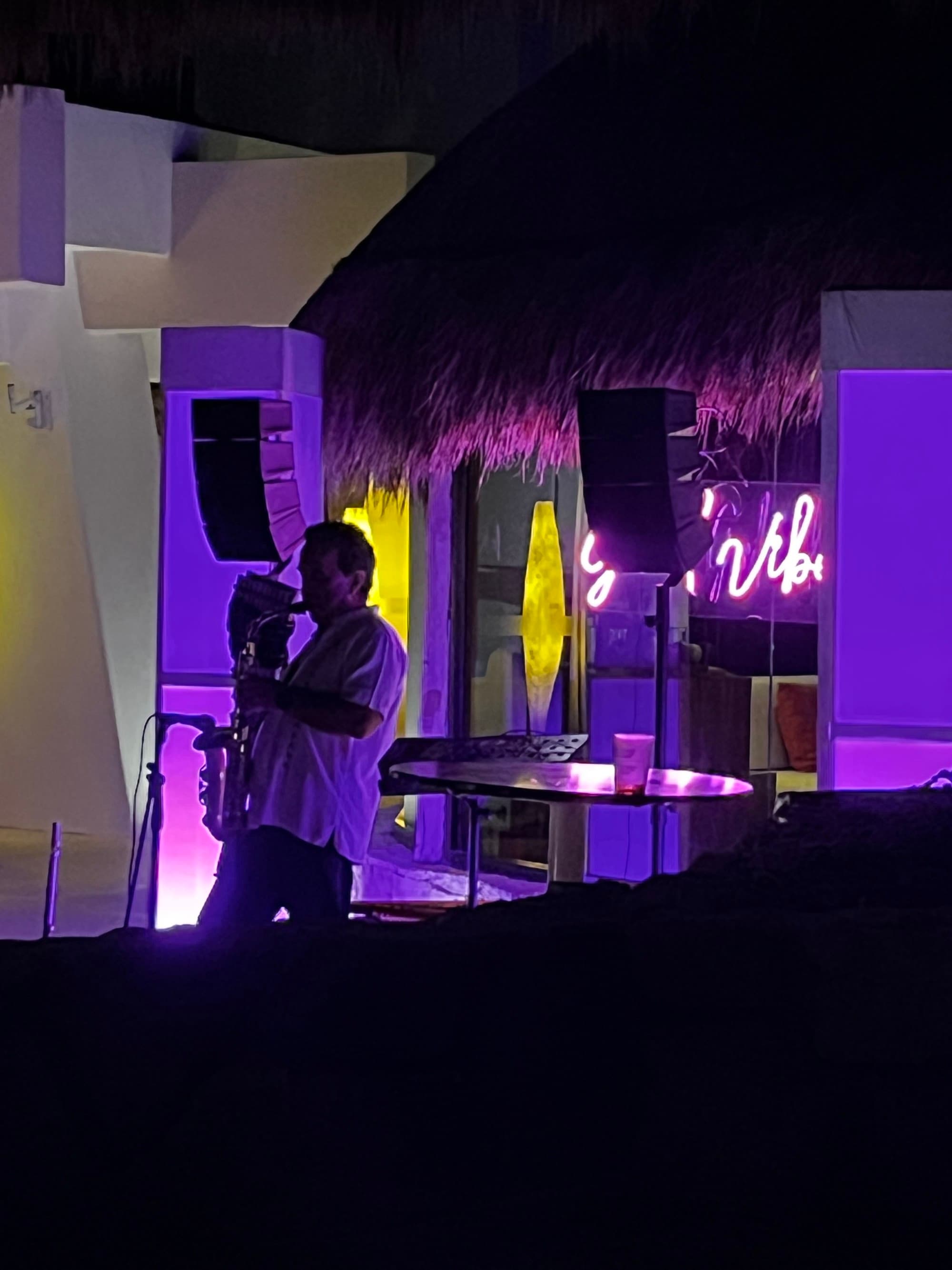 Evening sax vibes at Melia Cozumel