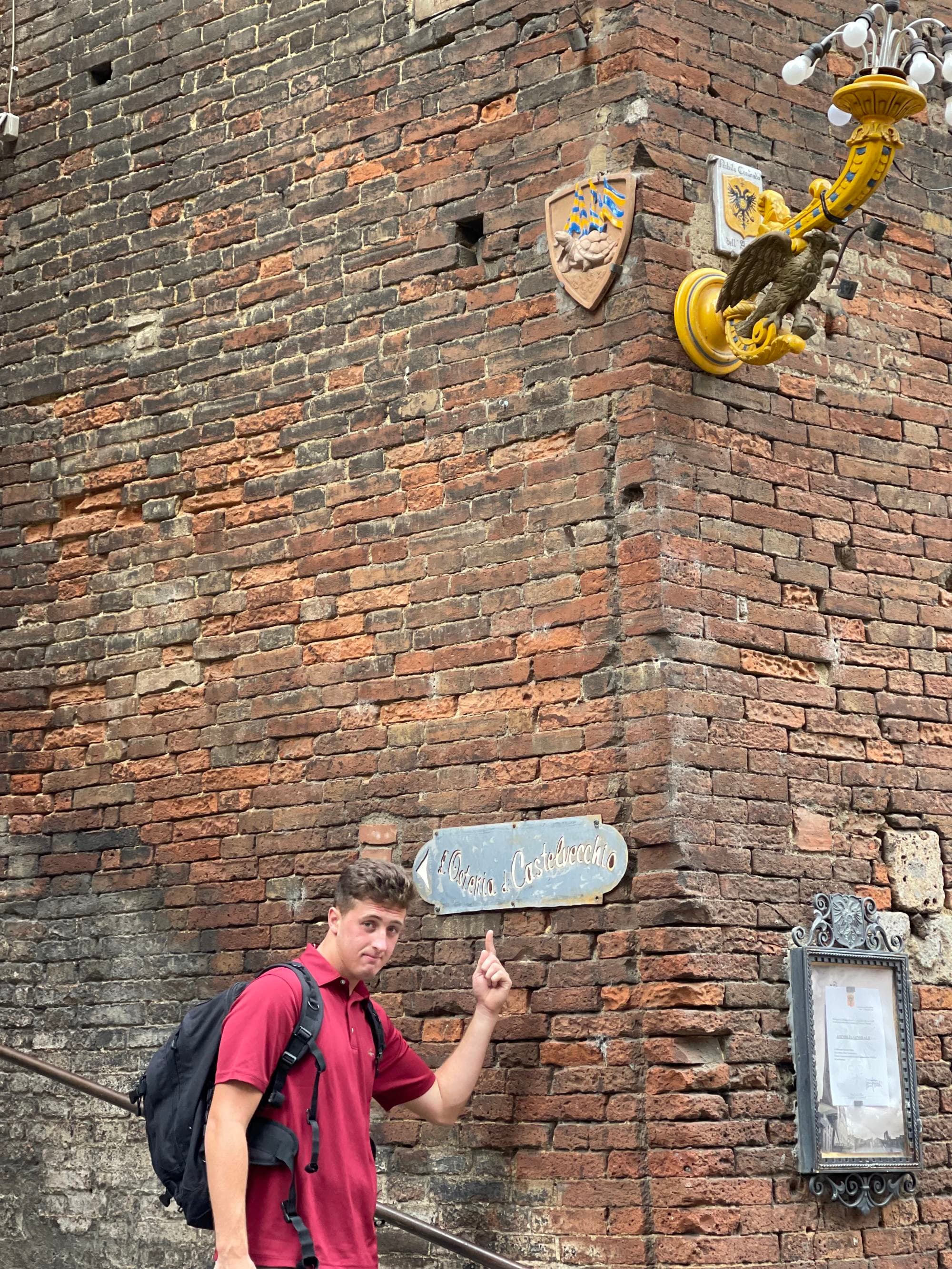 Posing beside Turtle Contrade