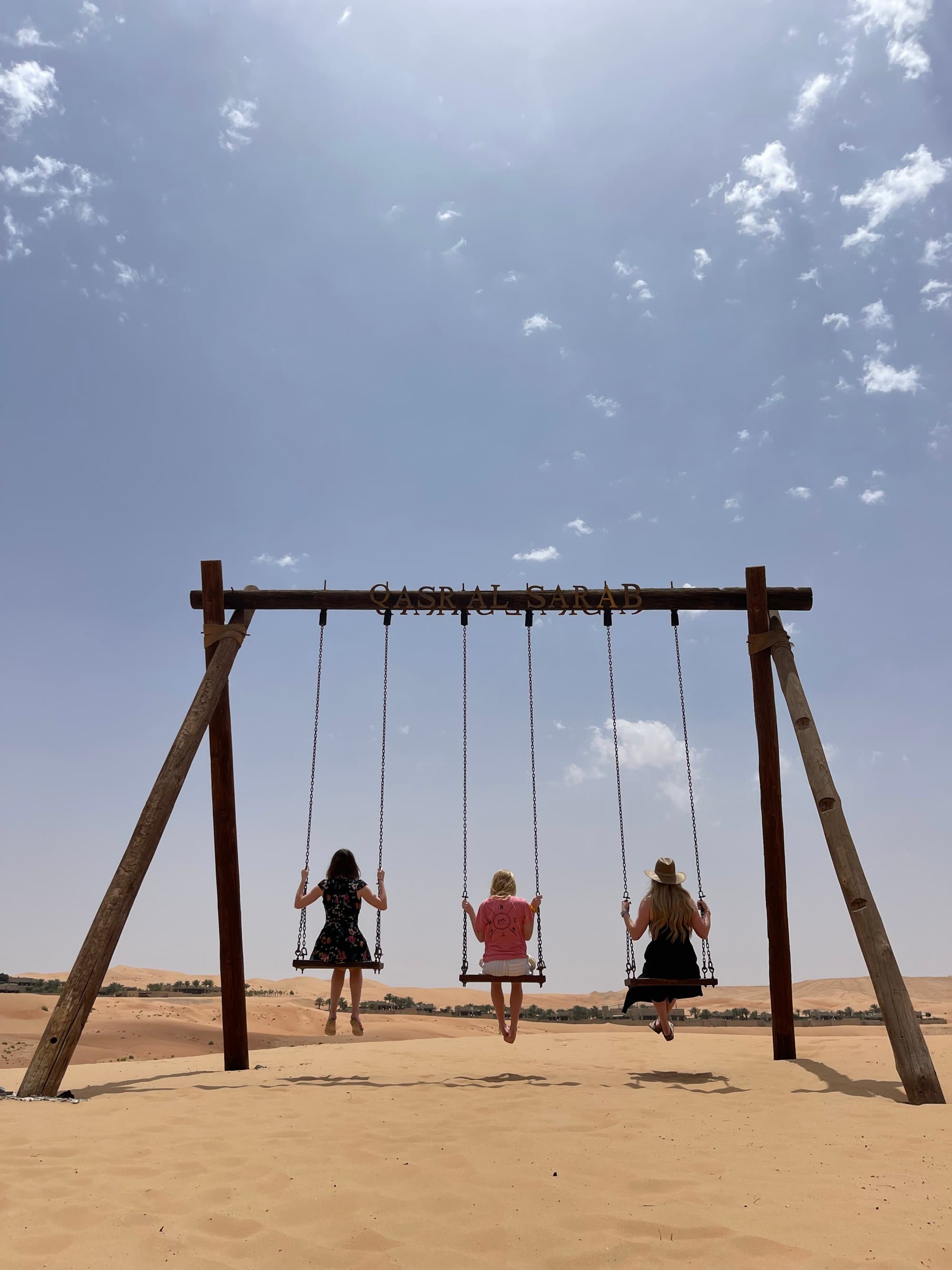 Kids enjoying on swings