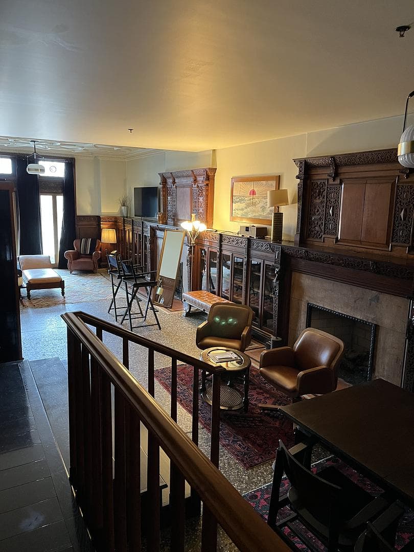 sideway view of fireplace