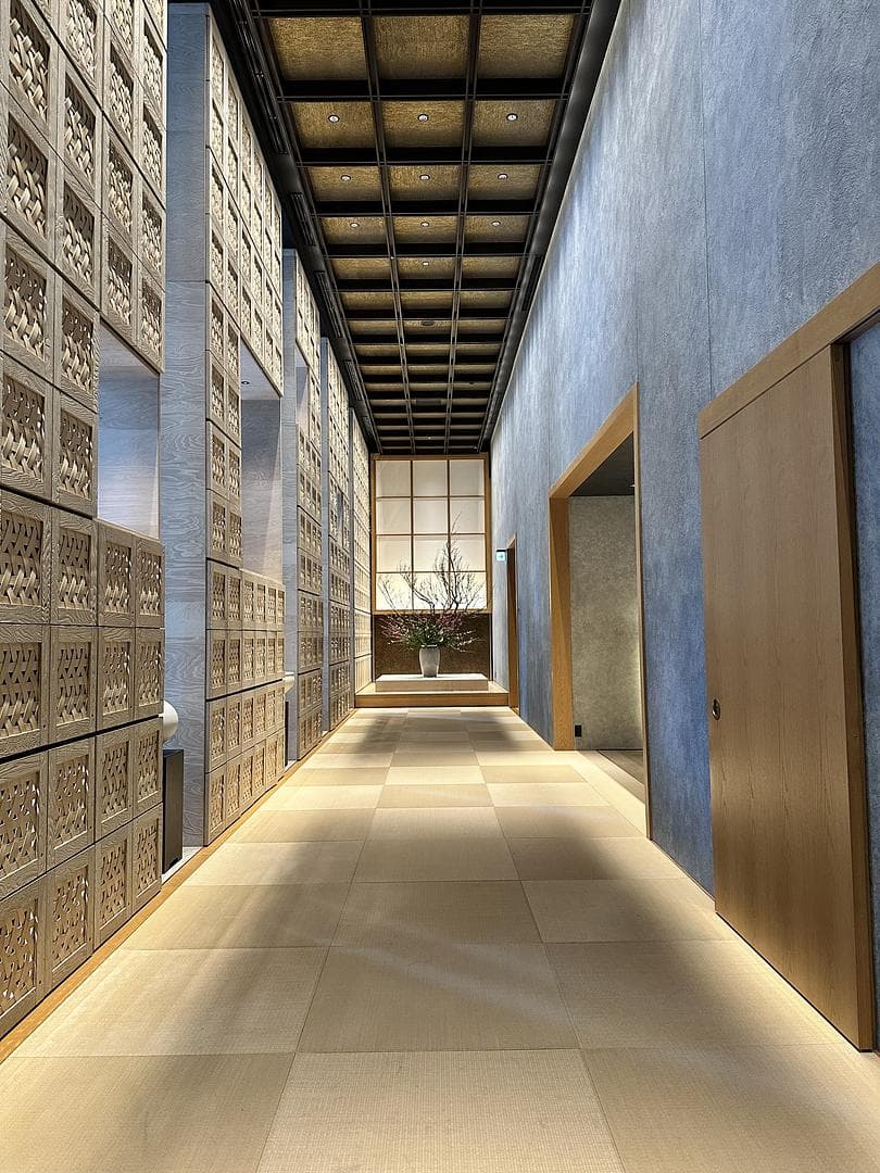 An elegant hotel lobby